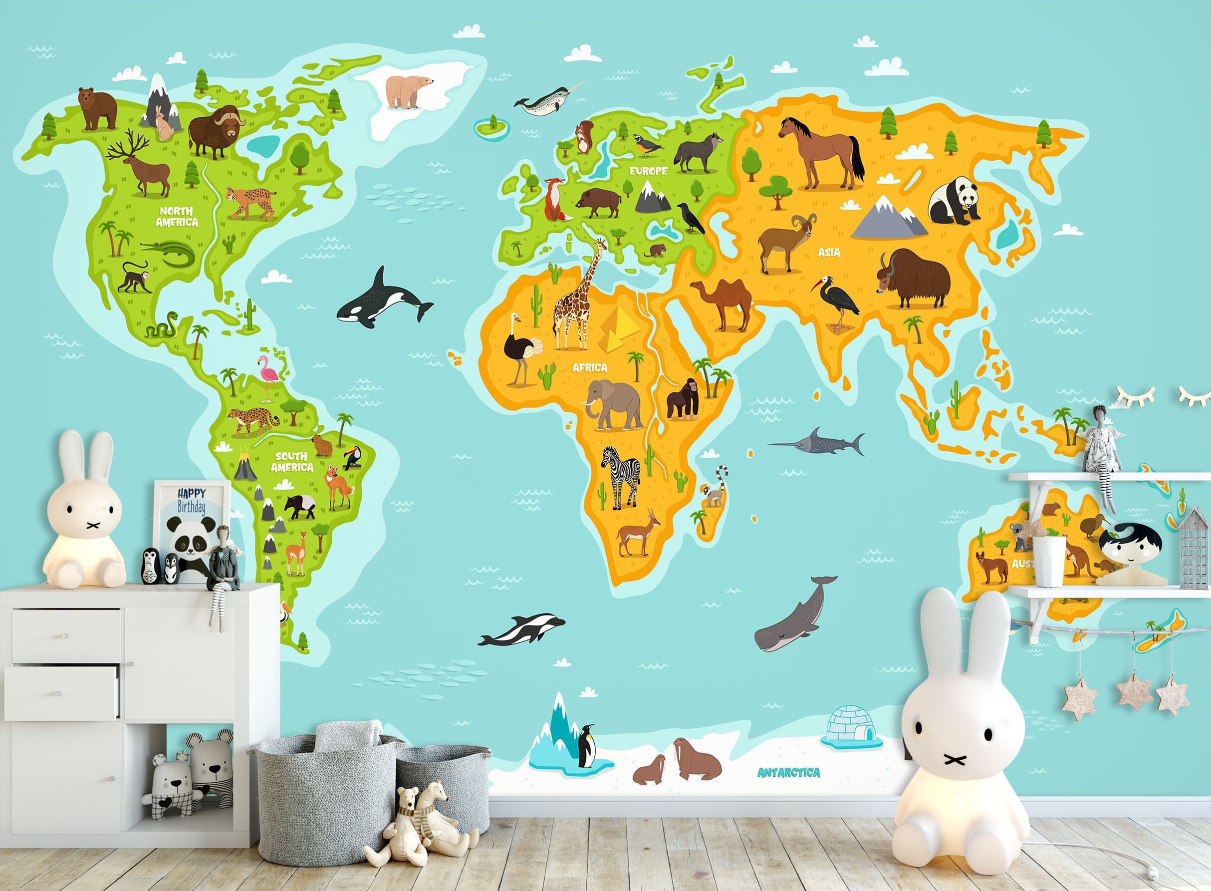 3D Colored Island 2162 World Map Wall Murals Wallpaper AJ Wallpaper 2