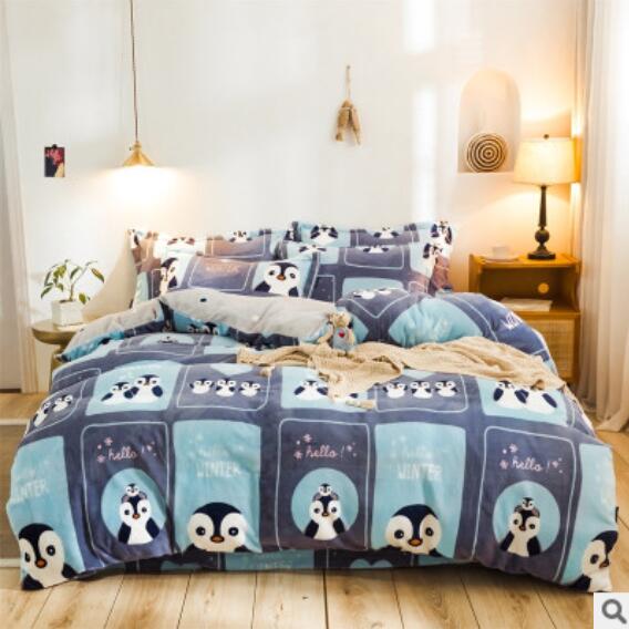 3D Blue Penguin 20109 Bed Pillowcases Quilt