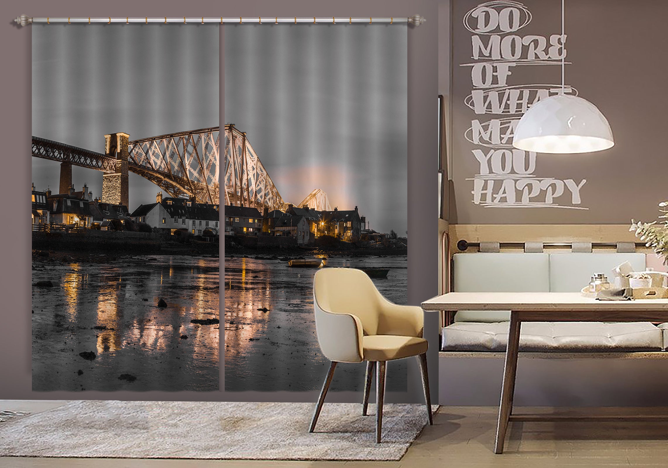 3D River Town 029 Assaf Frank Curtain Curtains Drapes