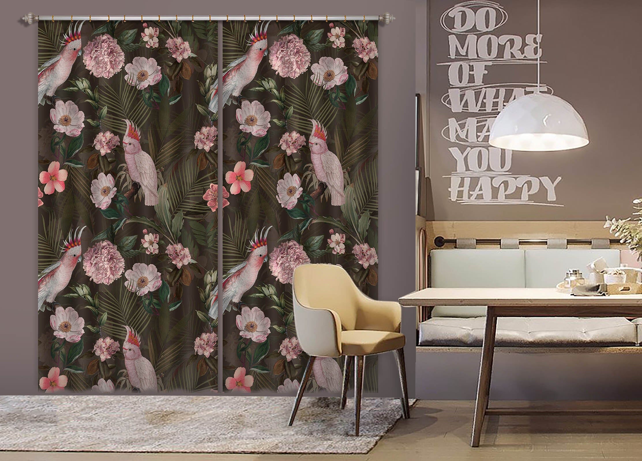 3D Pink Flowers 138 Uta Naumann Curtain Curtains Drapes Curtains AJ Creativity Home