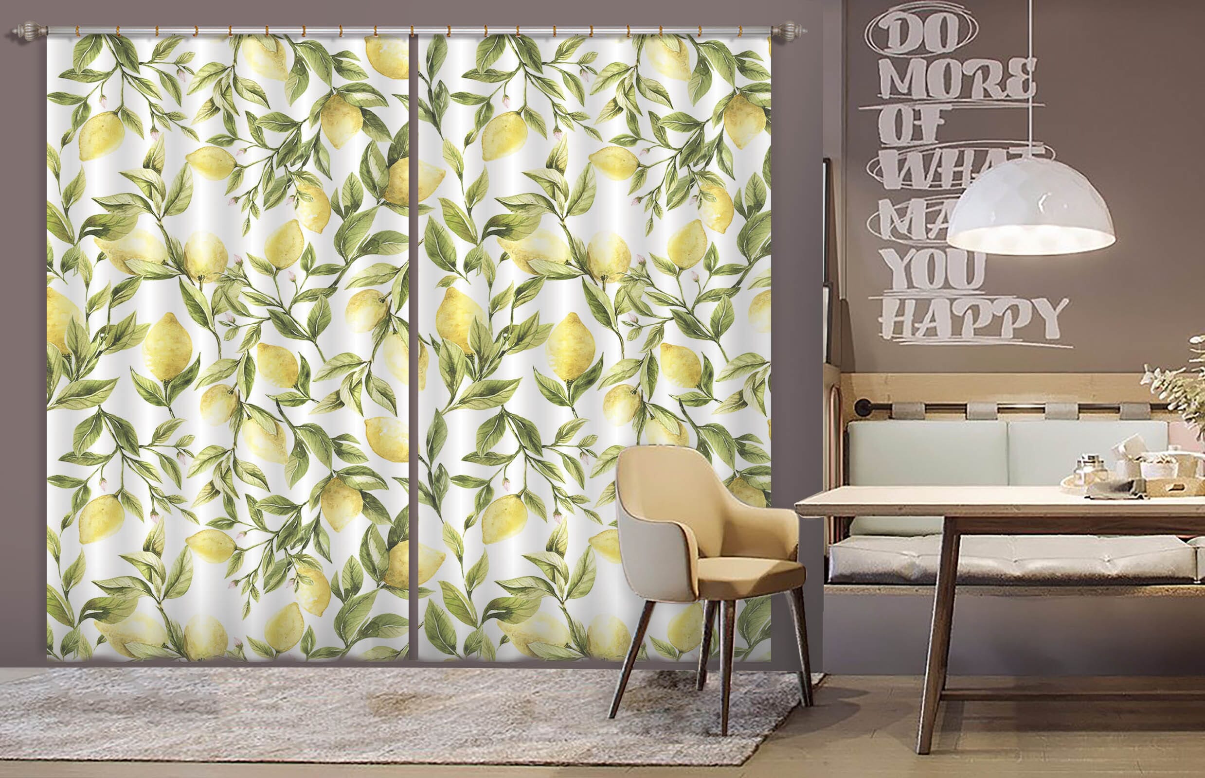 3D Fruit Lemon 227 Uta Naumann Curtain Curtains Drapes Curtains AJ Creativity Home