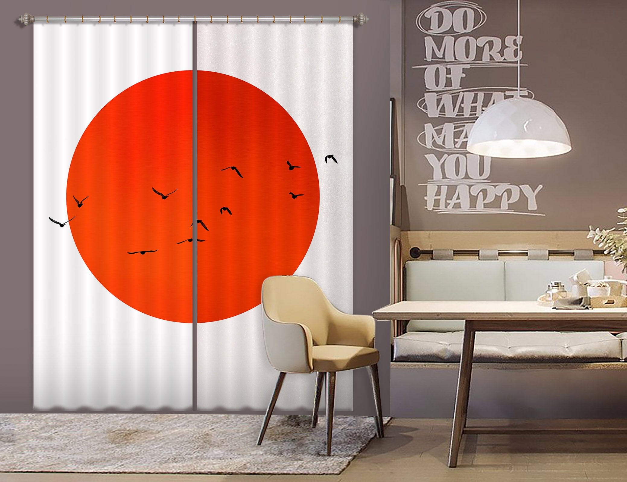 3D Big Red Sun 1109 Boris Draschoff Curtain Curtains Drapes Curtains AJ Creativity Home