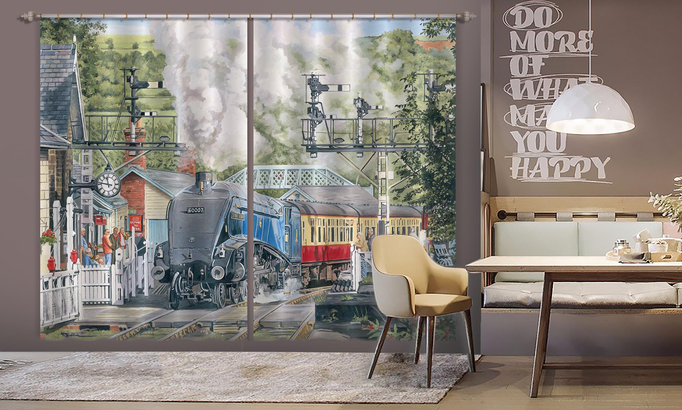 3D Sir Nigel Gresley 090 Trevor Mitchell Curtain Curtains Drapes Curtains AJ Creativity Home
