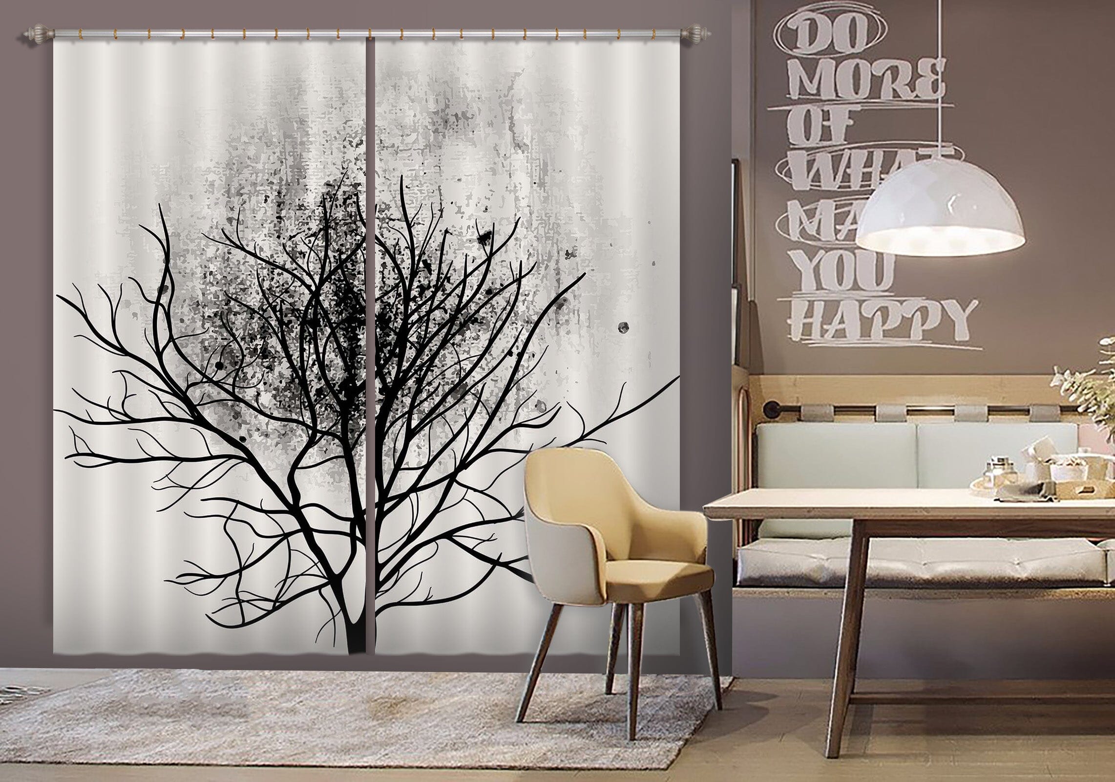 3D Dead Tree 063 Boris Draschoff Curtain Curtains Drapes Curtains AJ Creativity Home