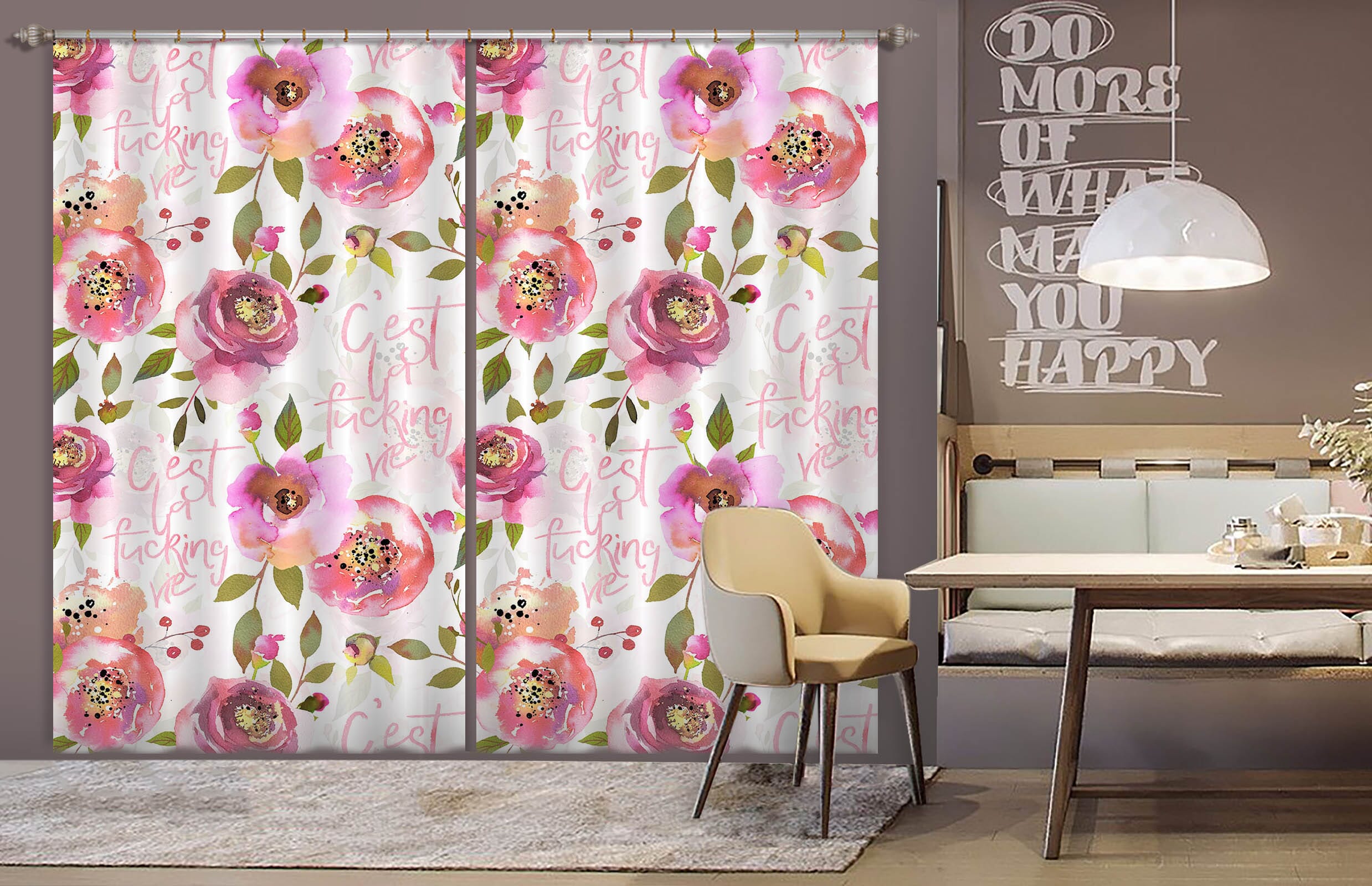 3D Red Flower 223 Uta Naumann Curtain Curtains Drapes Curtains AJ Creativity Home