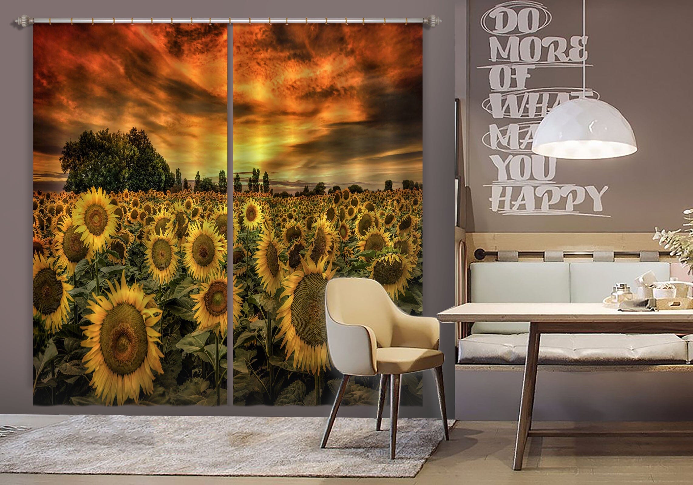 3D Sunflower Garden 179 Marco Carmassi Curtain Curtains Drapes Curtains AJ Creativity Home