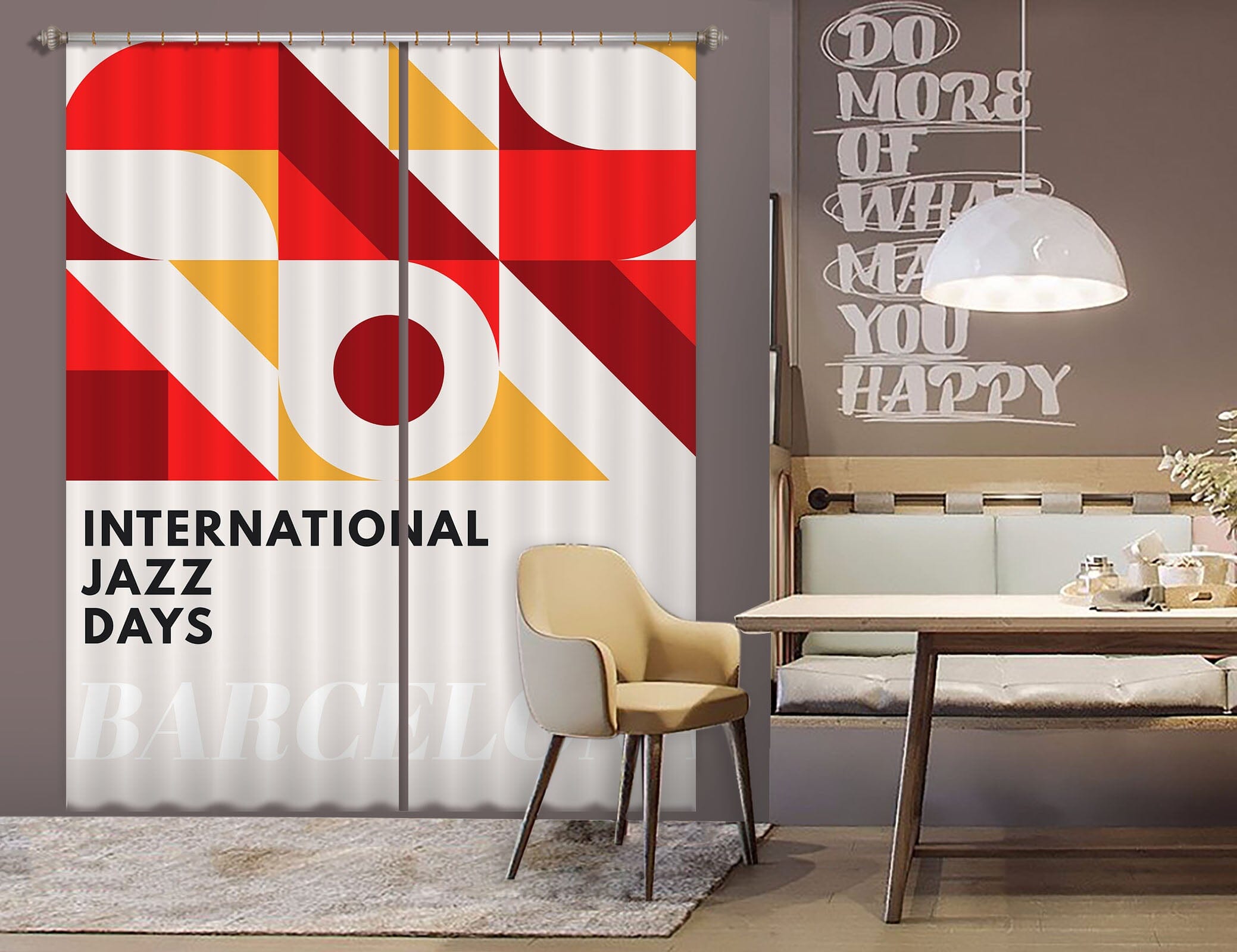 3D Red Geometry 1059 Boris Draschoff Curtain Curtains Drapes Curtains AJ Creativity Home