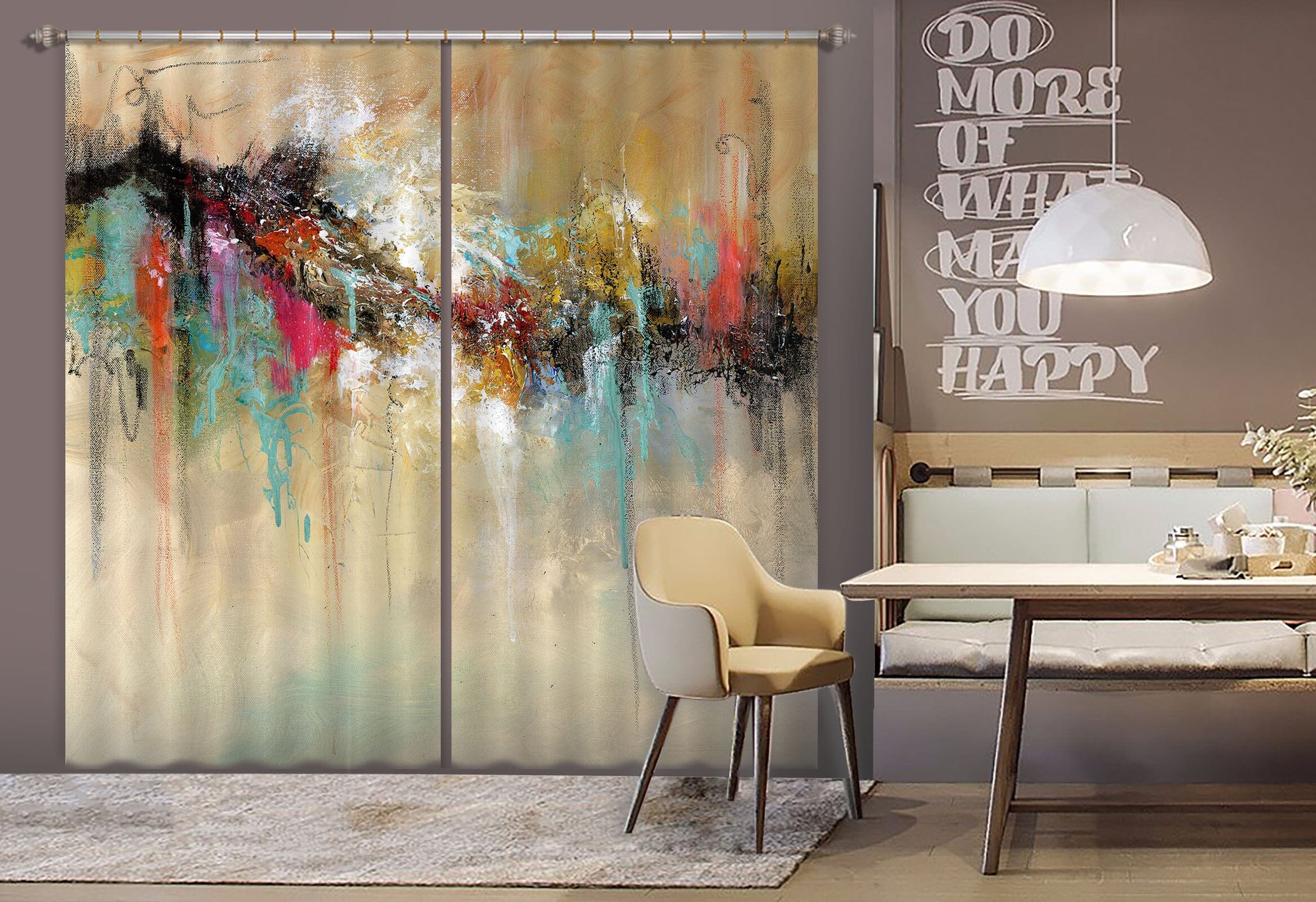 3D Graffiti Water Painting 004 Anne Farrall Doyle Curtain Curtains Drapes Curtains AJ Creativity Home