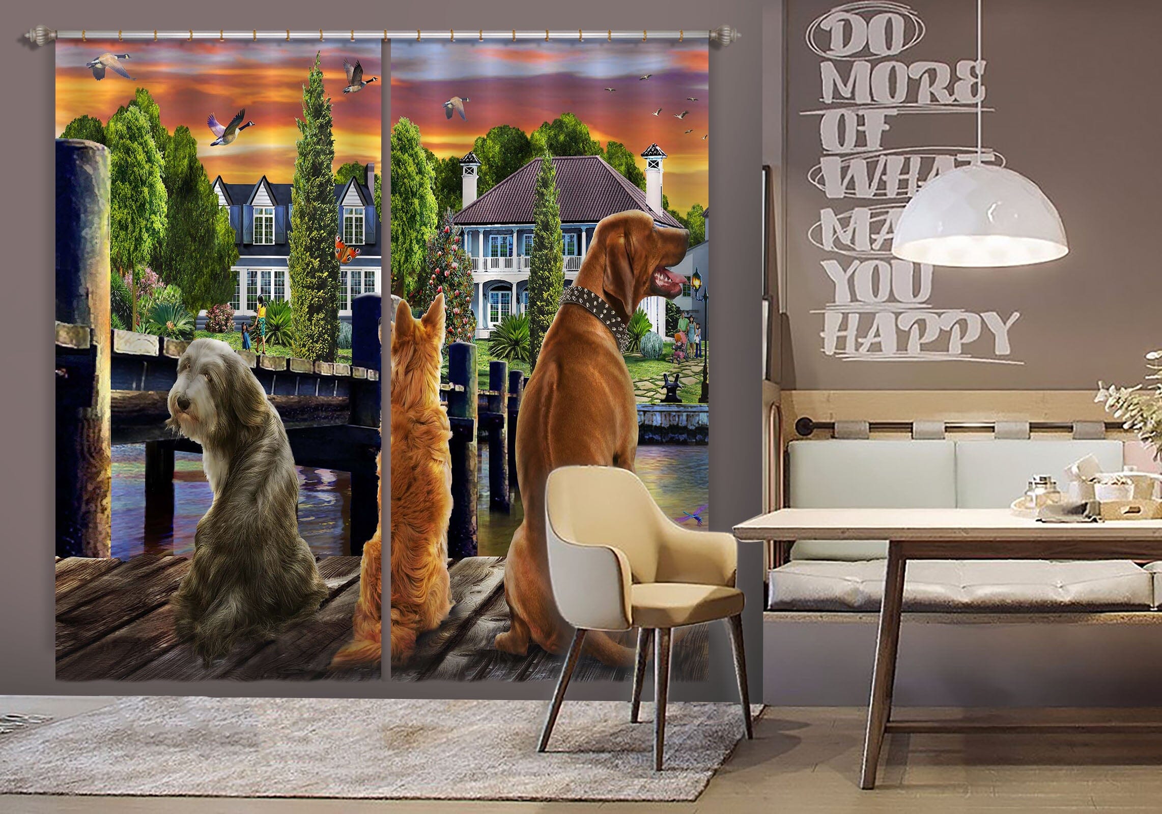 3D Dog Guard 063 Adrian Chesterman Curtain Curtains Drapes Curtains AJ Creativity Home