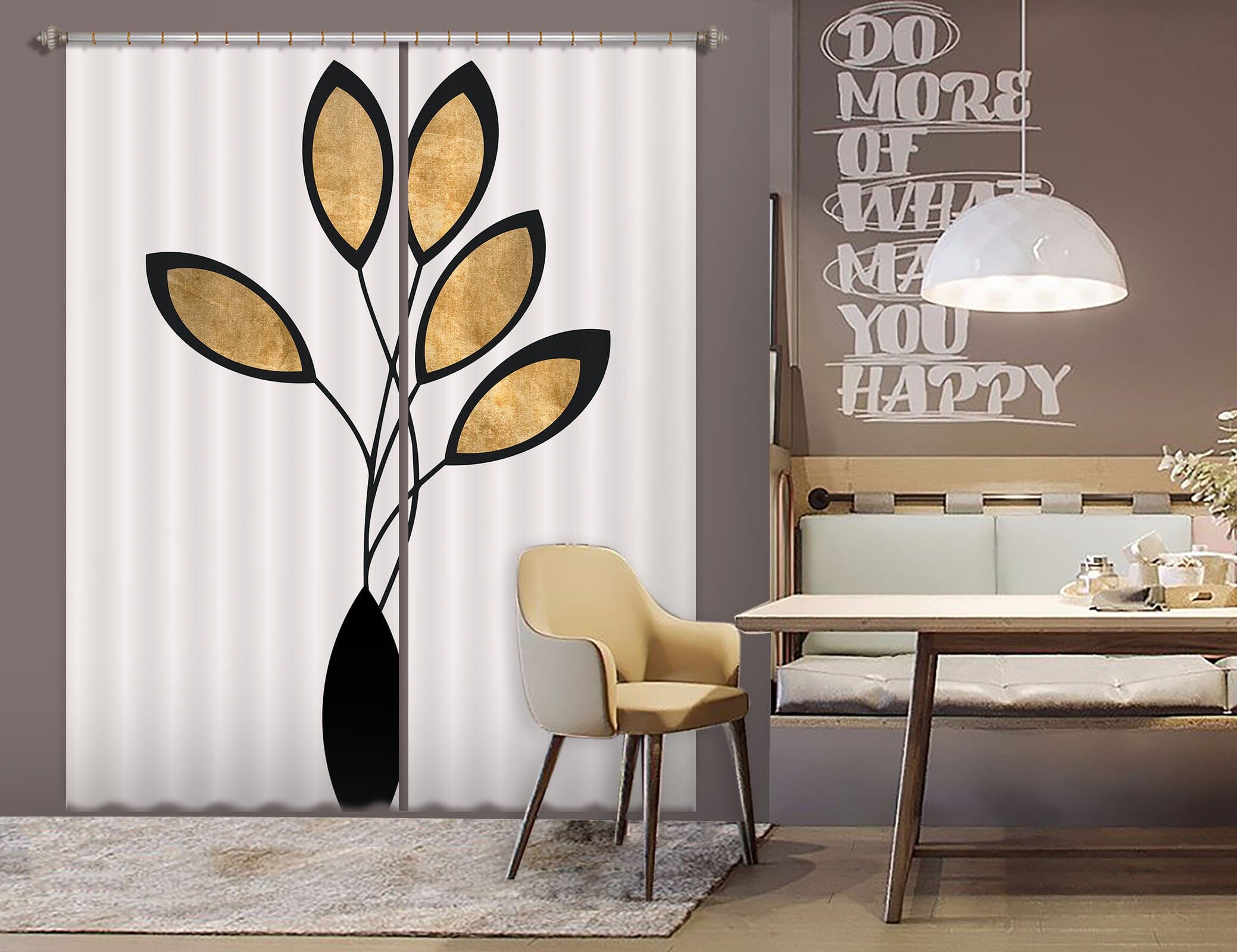 3D Leaves Growing 1024 Boris Draschoff Curtain Curtains Drapes Curtains AJ Creativity Home
