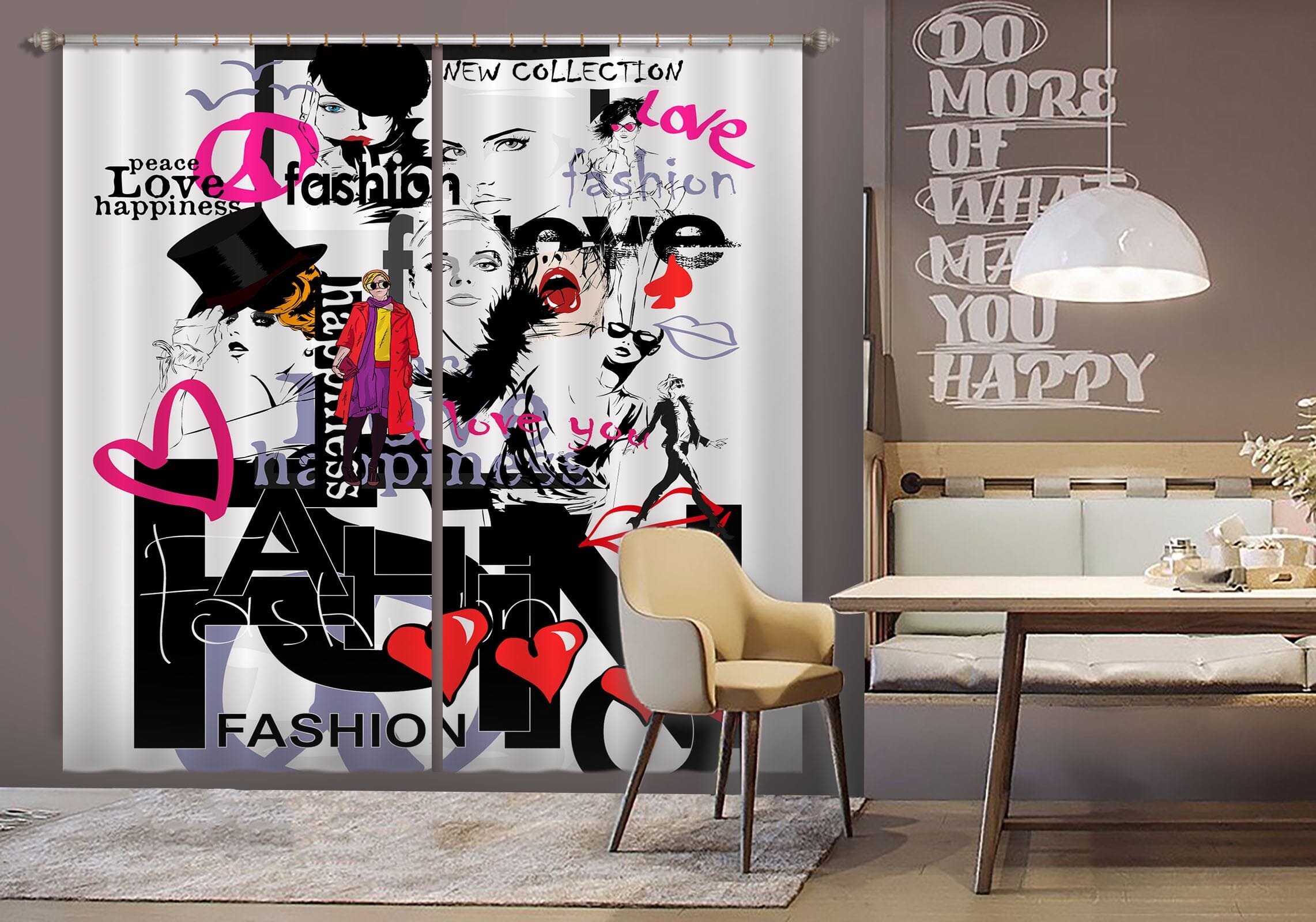 3D Color Graffiti 722 Curtains Drapes Wallpaper AJ Wallpaper