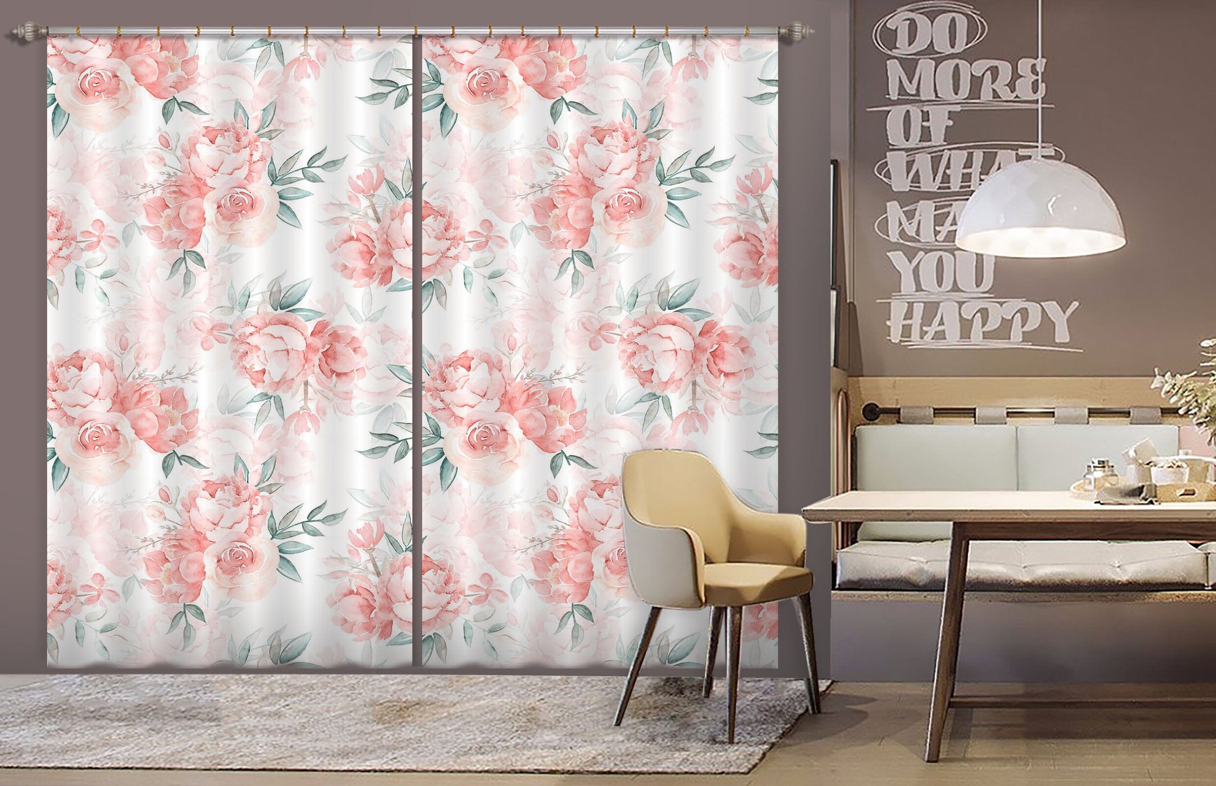 3D Peony Pattern 249 Uta Naumann Curtain Curtains Drapes Curtains AJ Creativity Home
