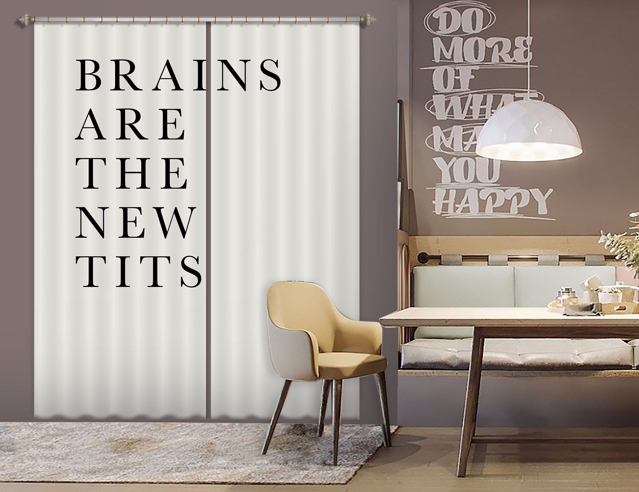 3D Brains Are The New Tits 1020 Boris Draschoff Curtain Curtains Drapes Curtains AJ Creativity Home