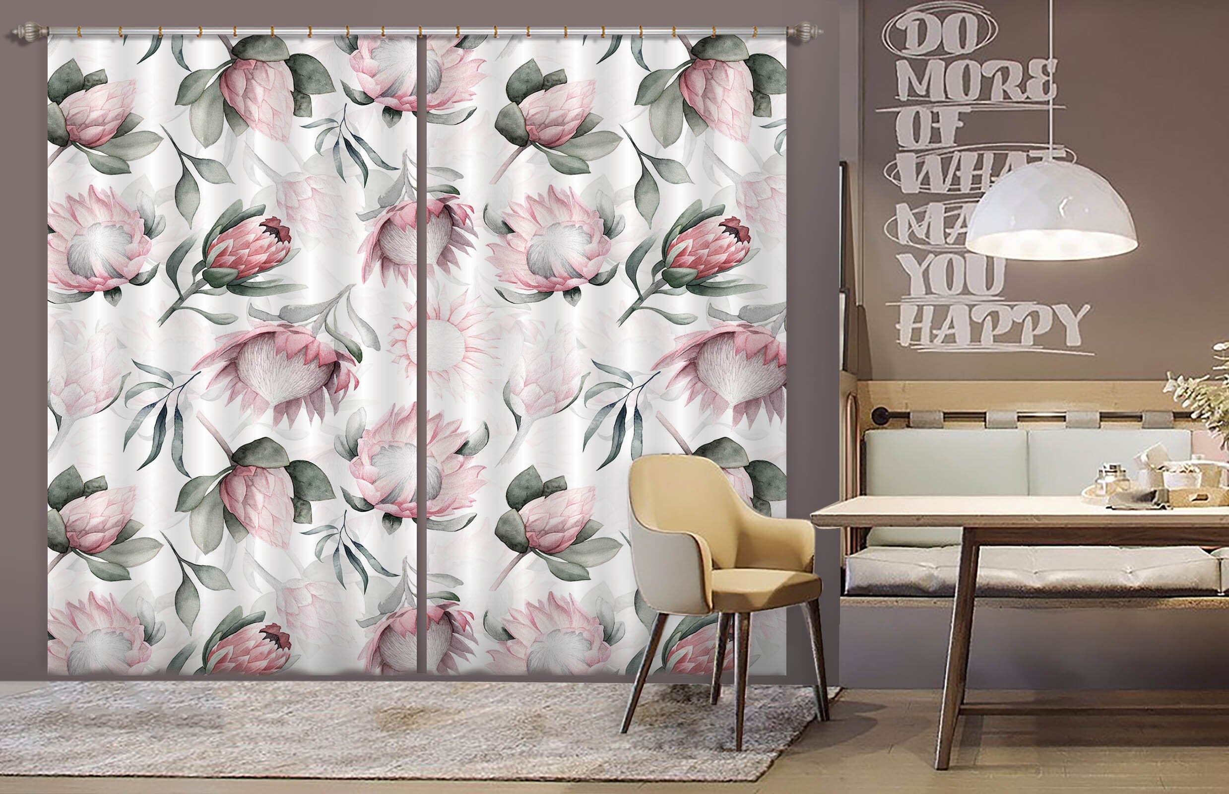 3D Pink Flower 244 Uta Naumann Curtain Curtains Drapes Curtains AJ Creativity Home