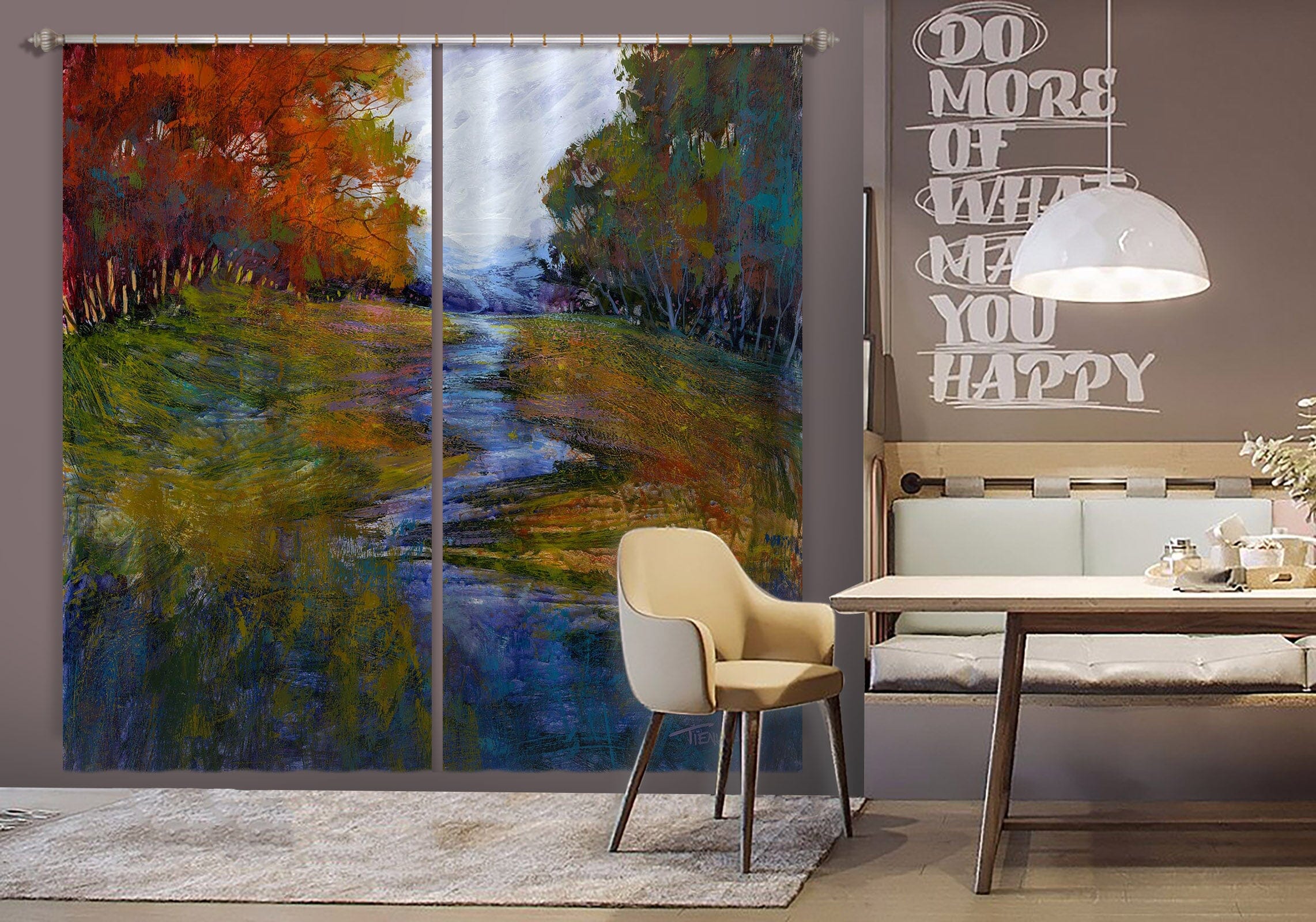 3D Small River Water 249 Michael Tienhaara Curtain Curtains Drapes Curtains AJ Creativity Home