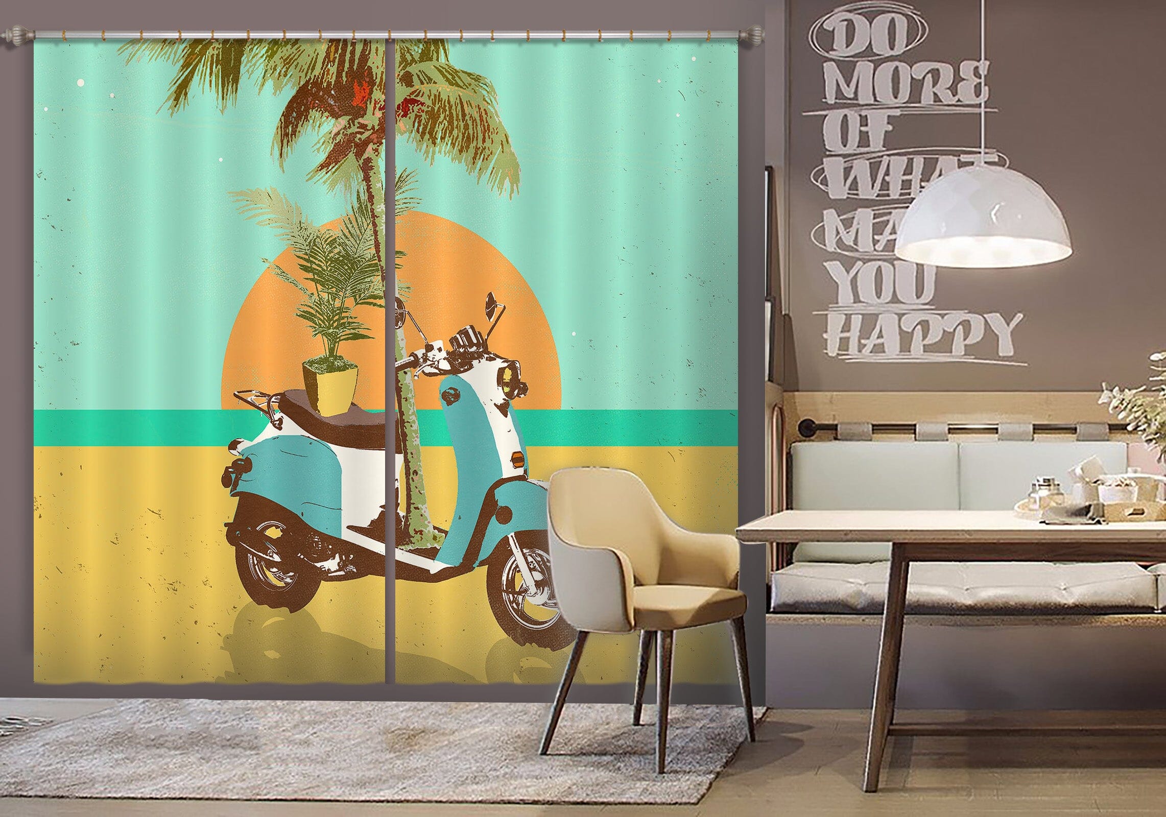 3D Sunrise Beach 054 Showdeer Curtain Curtains Drapes Curtains AJ Creativity Home