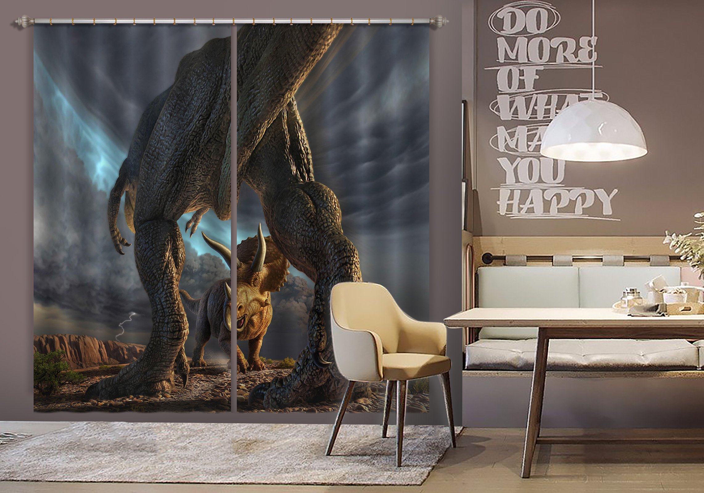3D Beast Fight 063 Jerry LoFaro Curtain Curtains Drapes Curtains AJ Creativity Home