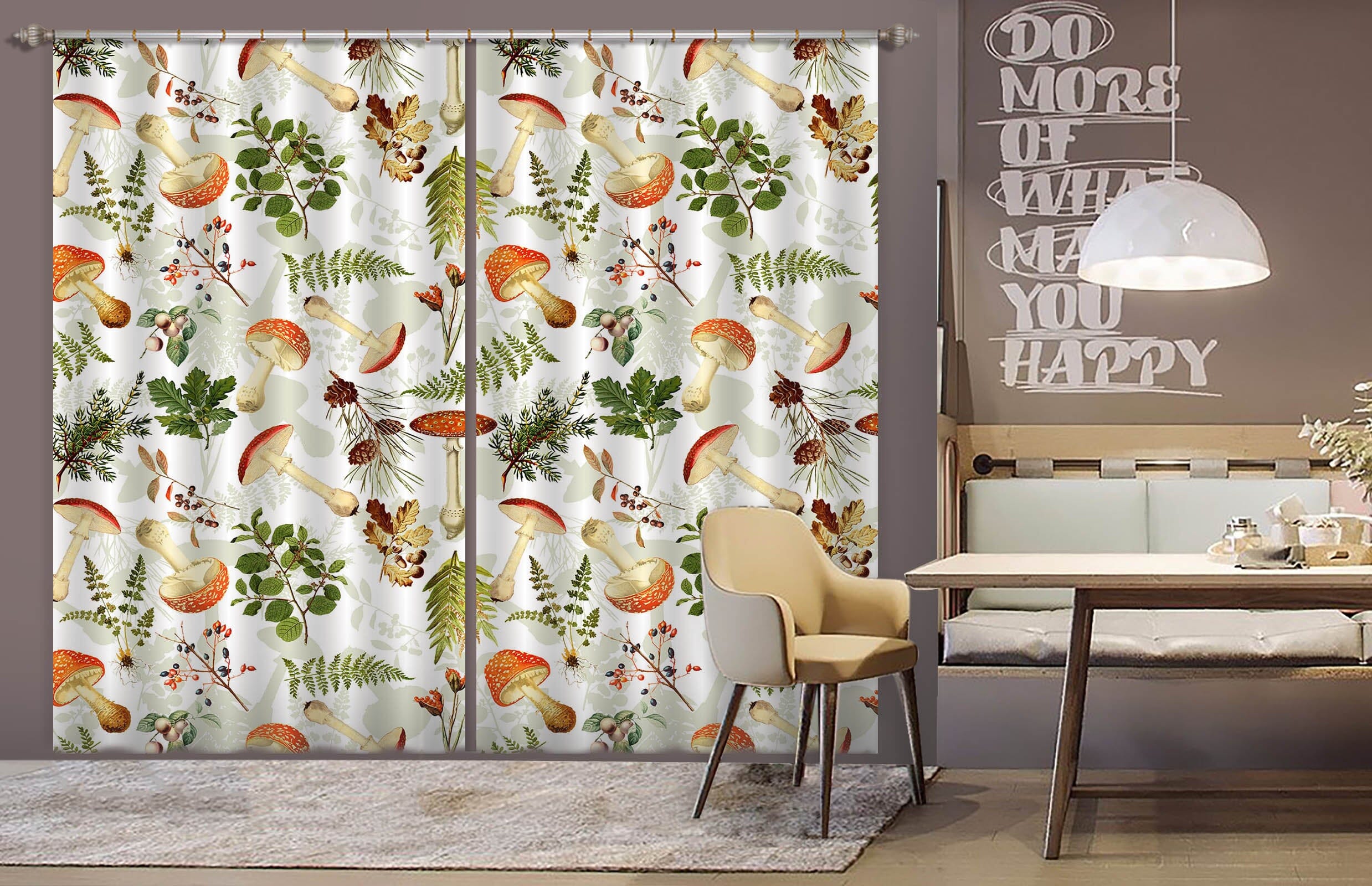 3D Mushroom Grass 259 Uta Naumann Curtain Curtains Drapes Curtains AJ Creativity Home