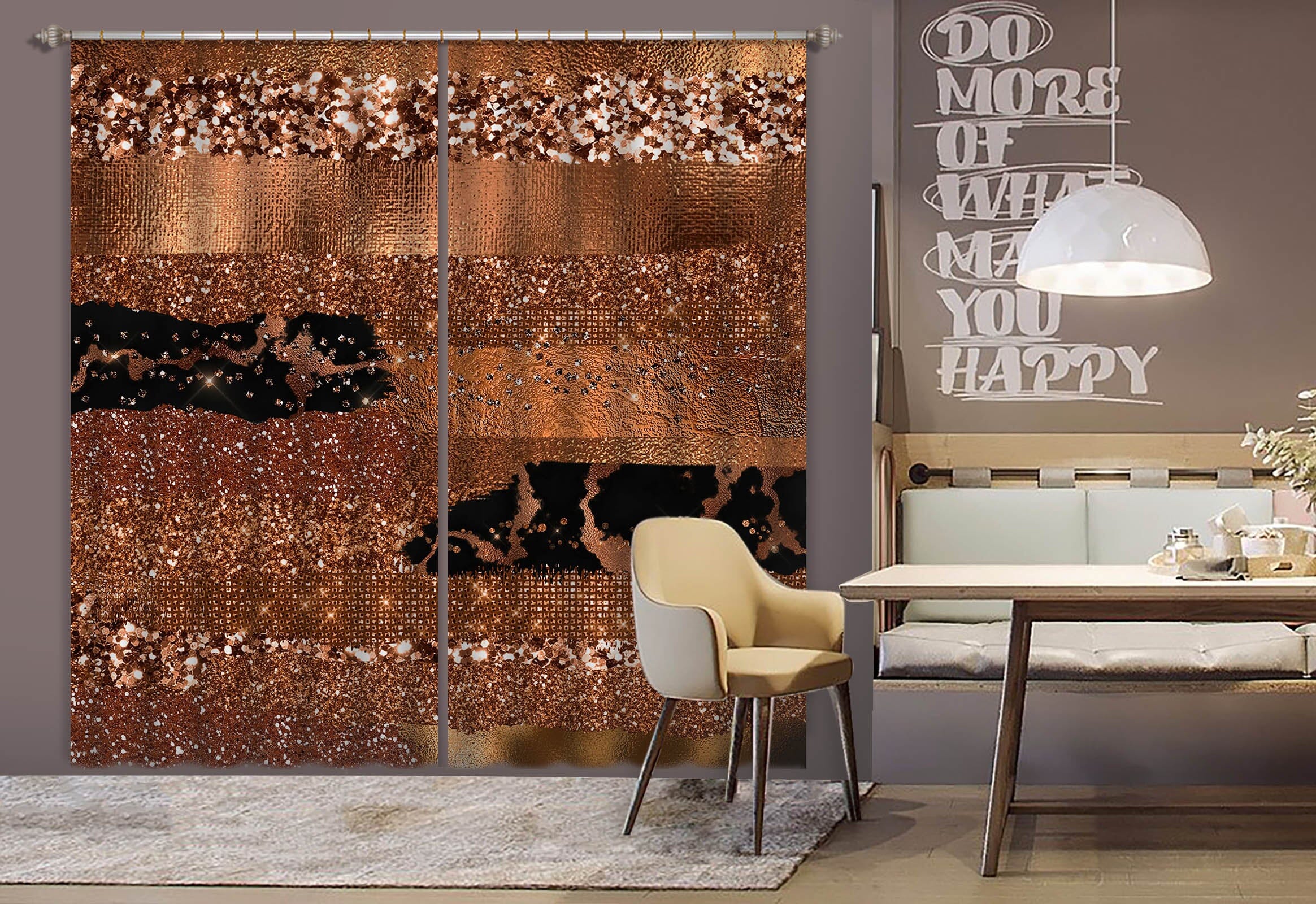 3D Gold Glitter 195 Uta Naumann Curtain Curtains Drapes Curtains AJ Creativity Home
