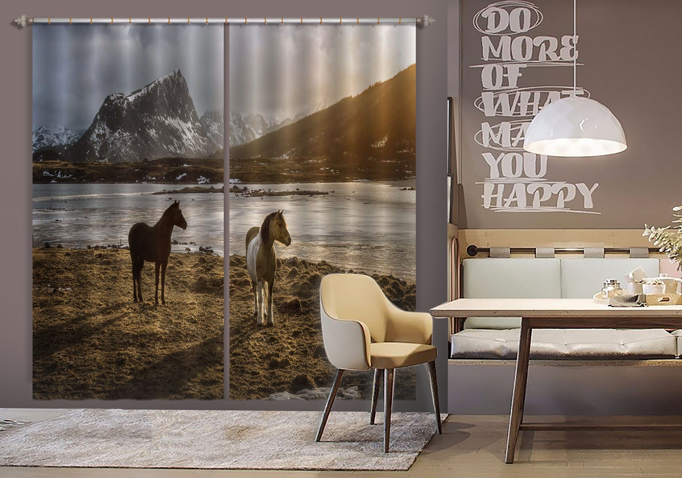 3D Prairie Horse 159 Marco Carmassi Curtain Curtains Drapes Curtains AJ Creativity Home