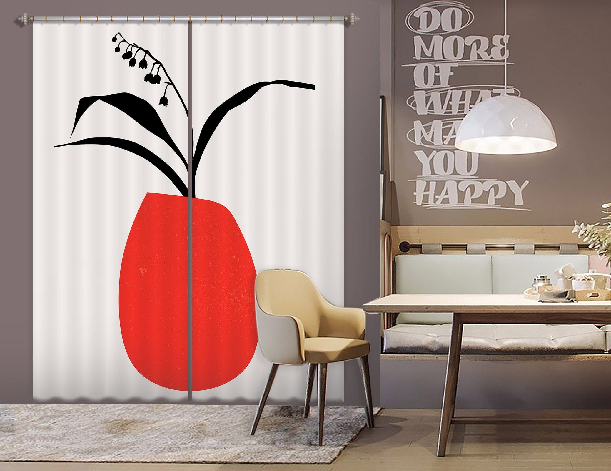3D Red Vase 1137 Boris Draschoff Curtain Curtains Drapes Curtains AJ Creativity Home
