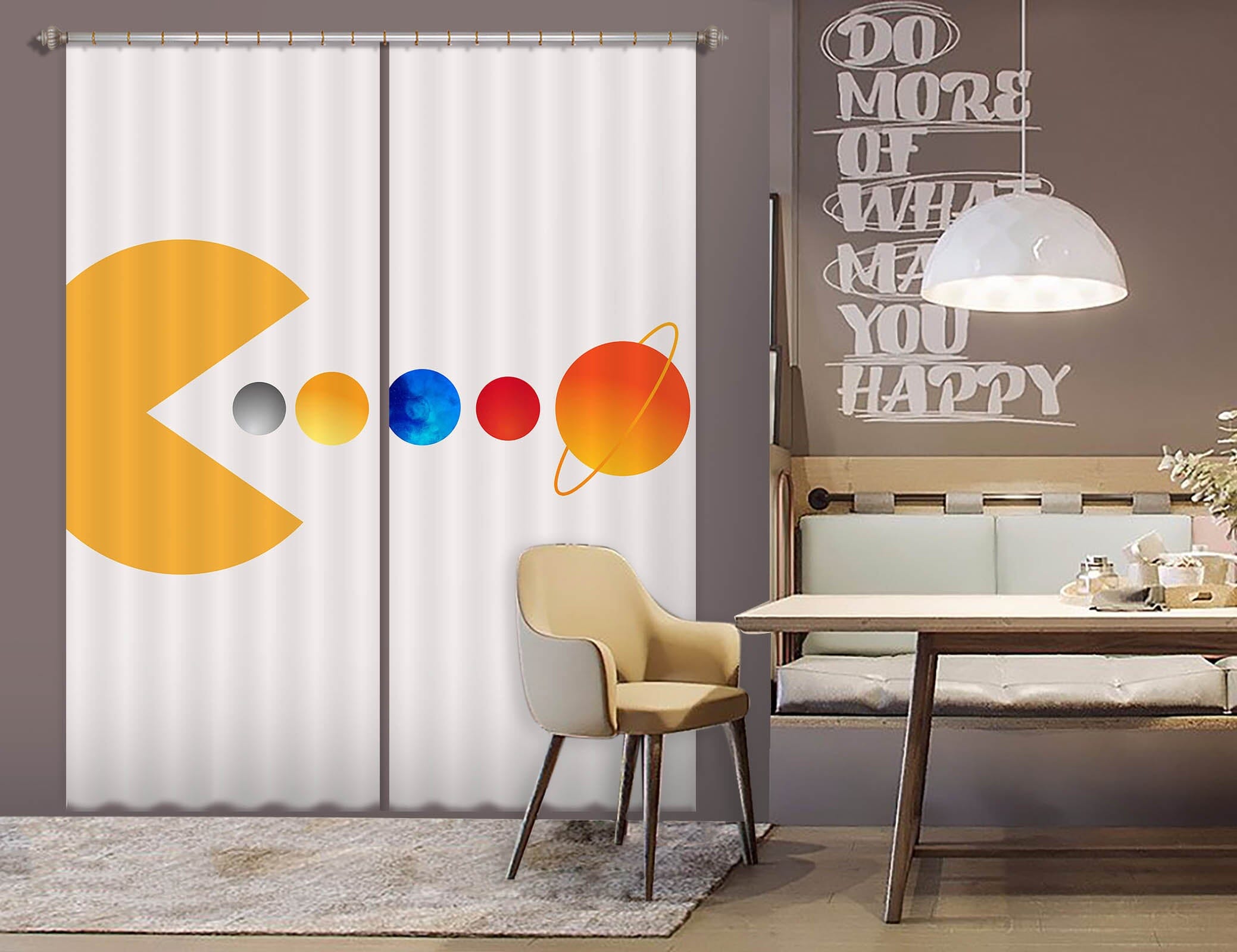 3D Monster Eating Ball 1146 Boris Draschoff Curtain Curtains Drapes Curtains AJ Creativity Home