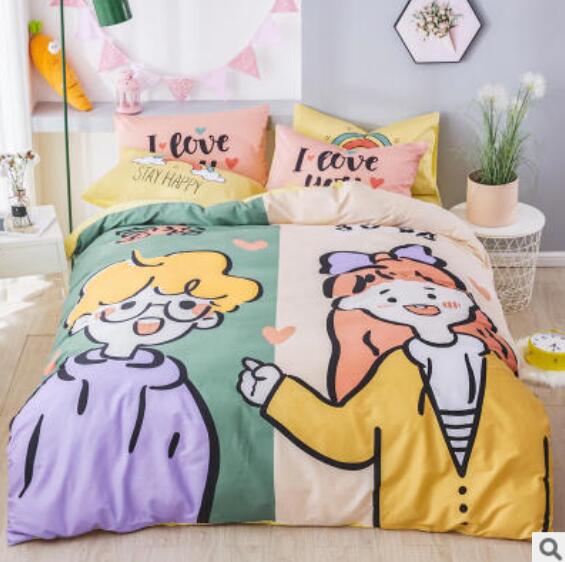 3D Cartoon Boy Girl 50094 Bed Pillowcases Quilt