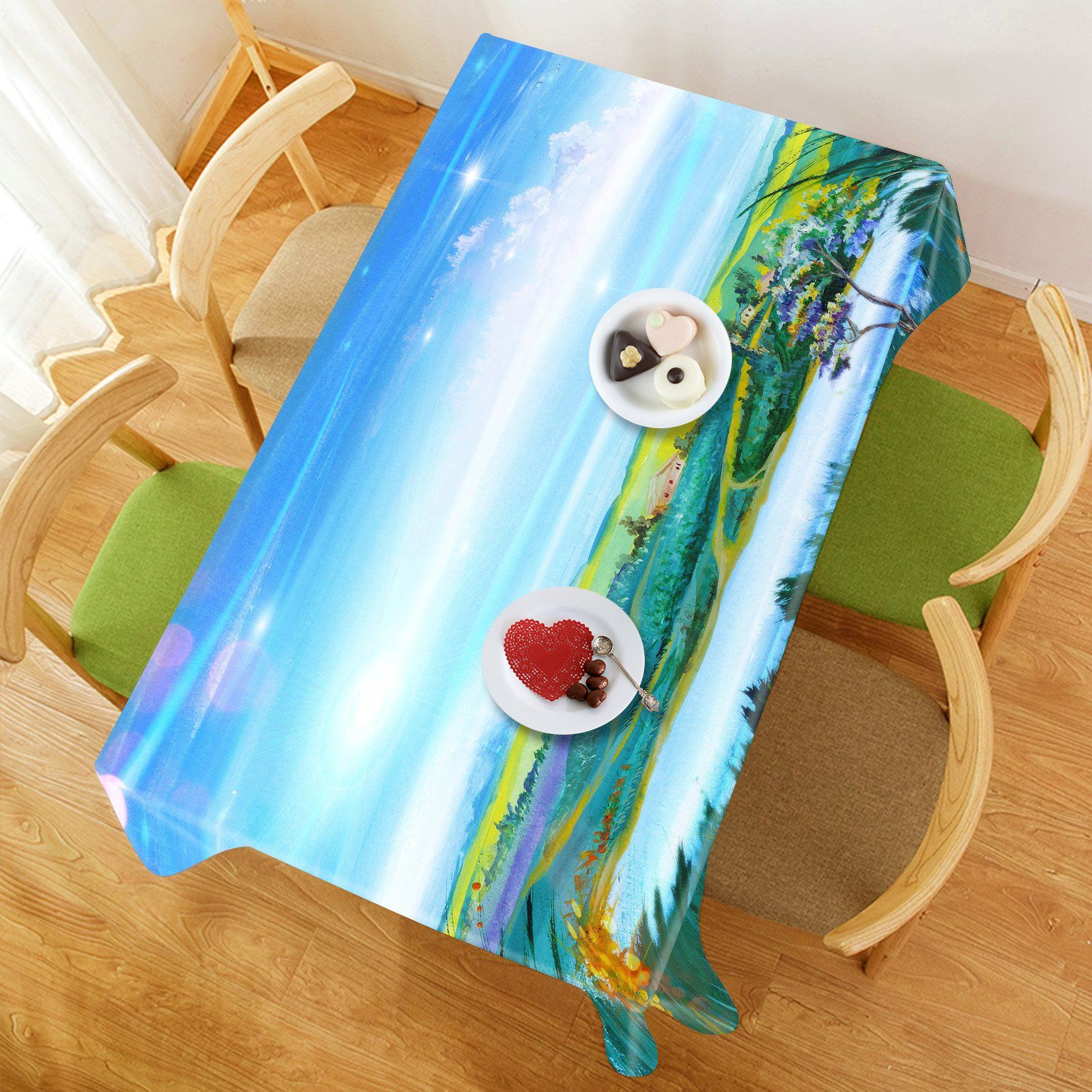 3D Lake Painting 837 Tablecloths Wallpaper AJ Wallpaper