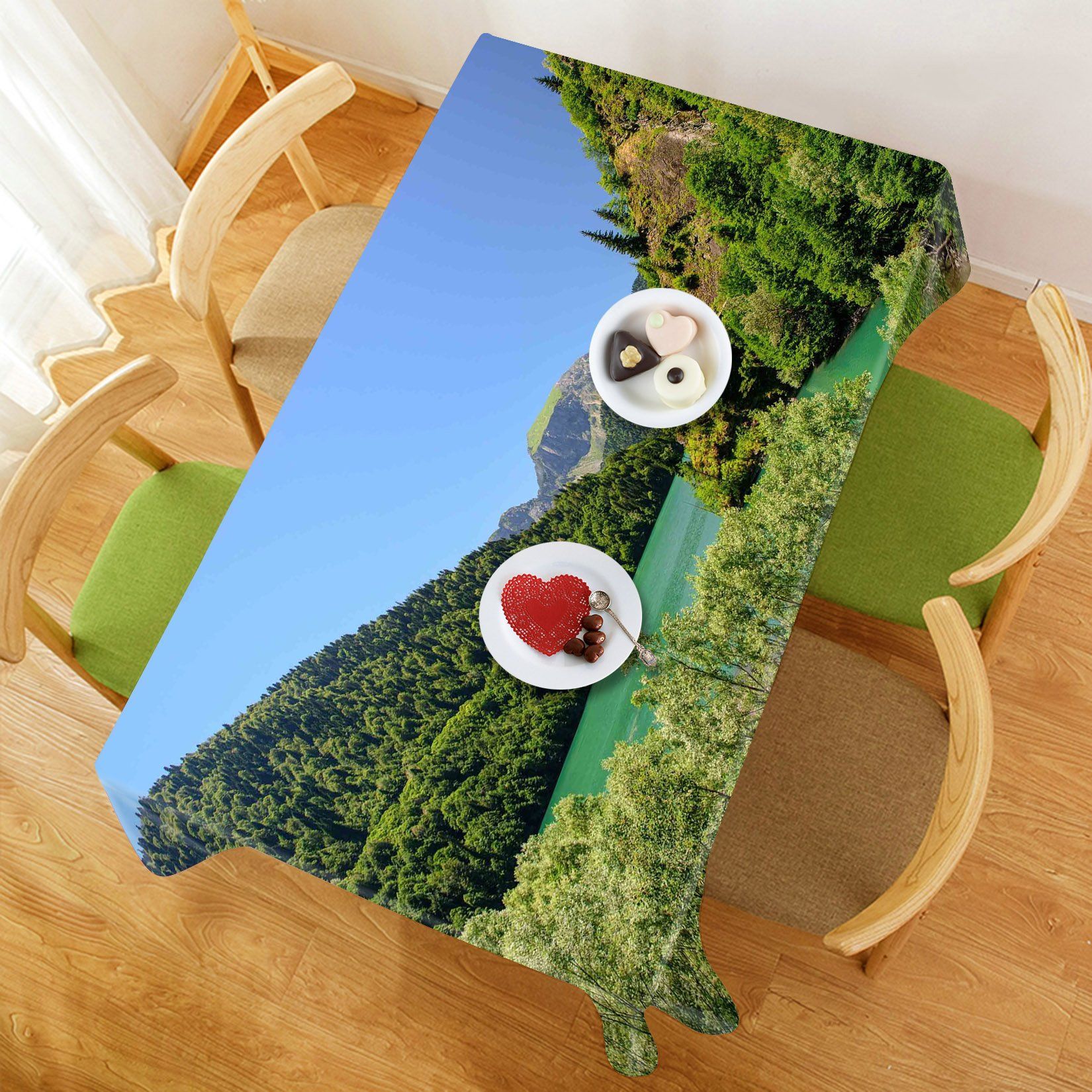 3D Mountain Lake 541 Tablecloths Wallpaper AJ Wallpaper