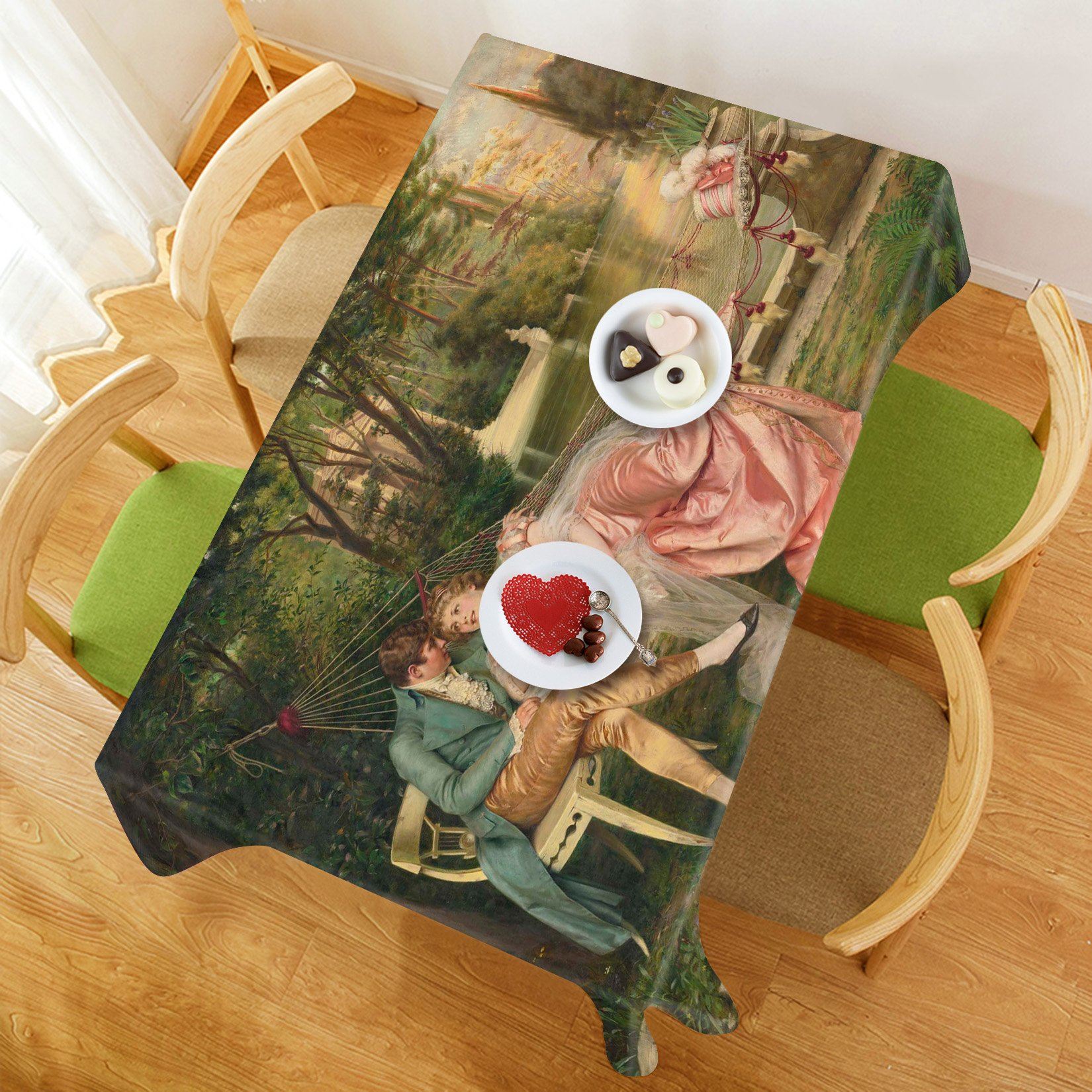 3D Sweet Couple 505 Tablecloths Wallpaper AJ Wallpaper