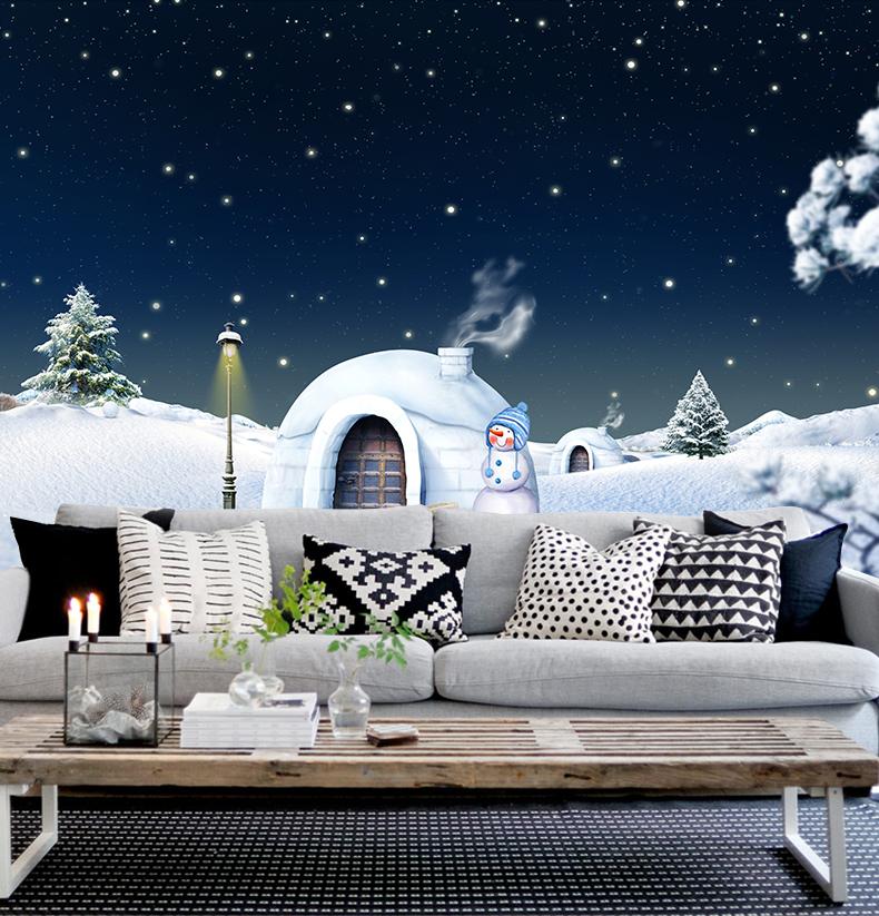 3D Snow House Lights 070 Wallpaper AJ Wallpaper