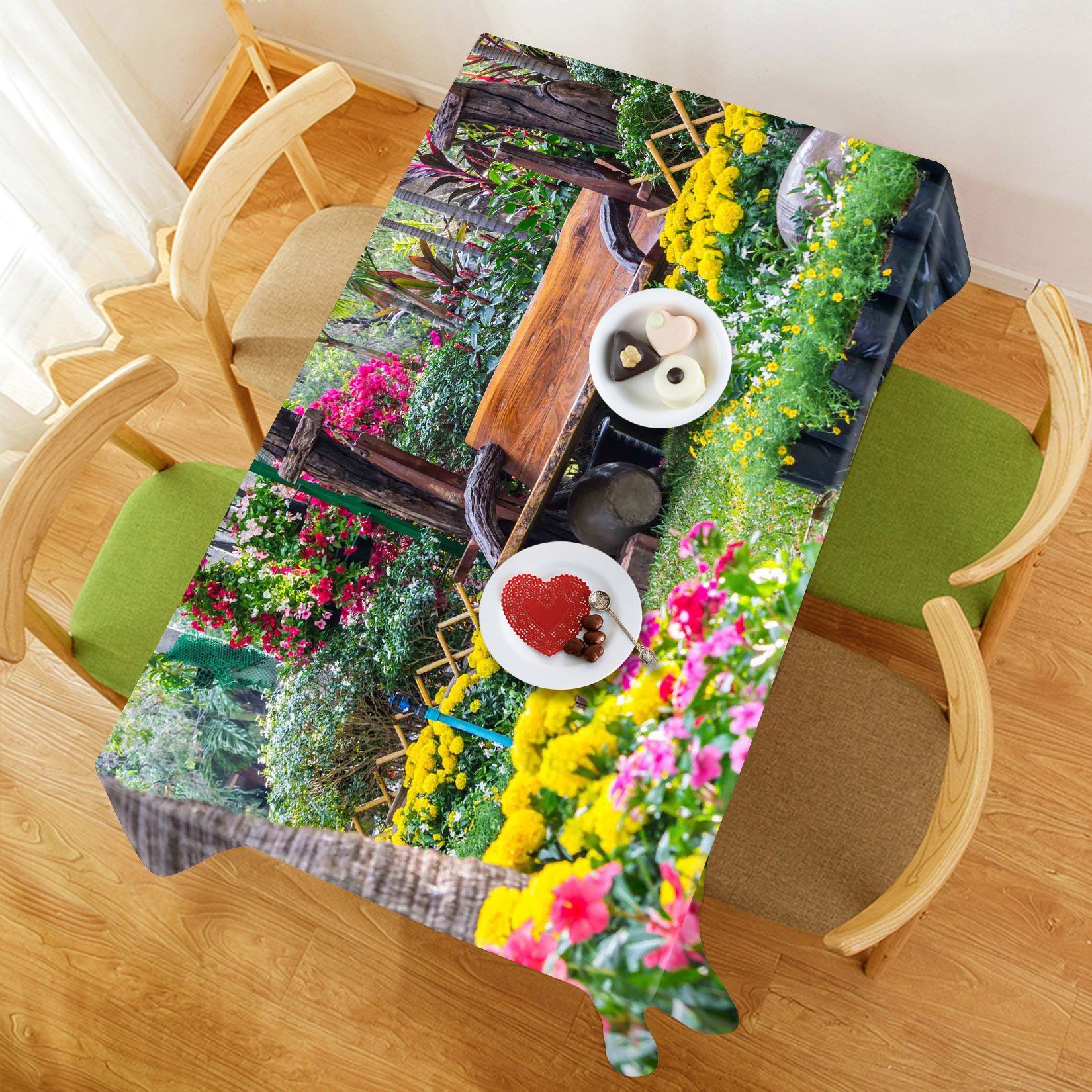3D Garden Flowers 557 Tablecloths Wallpaper AJ Wallpaper