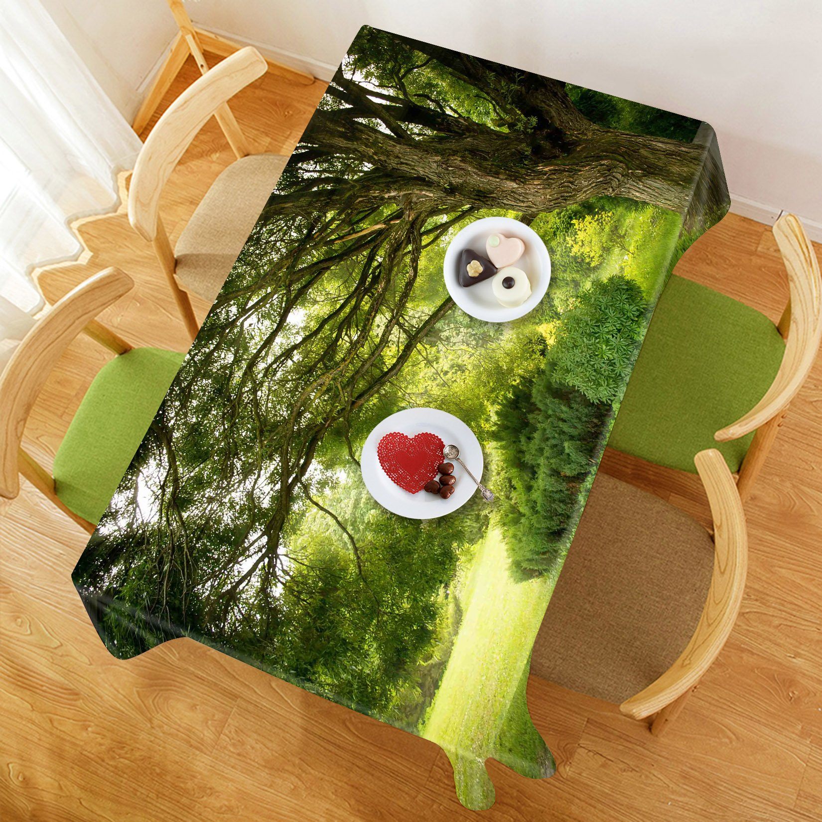 3D Green Trees 608 Tablecloths Wallpaper AJ Wallpaper