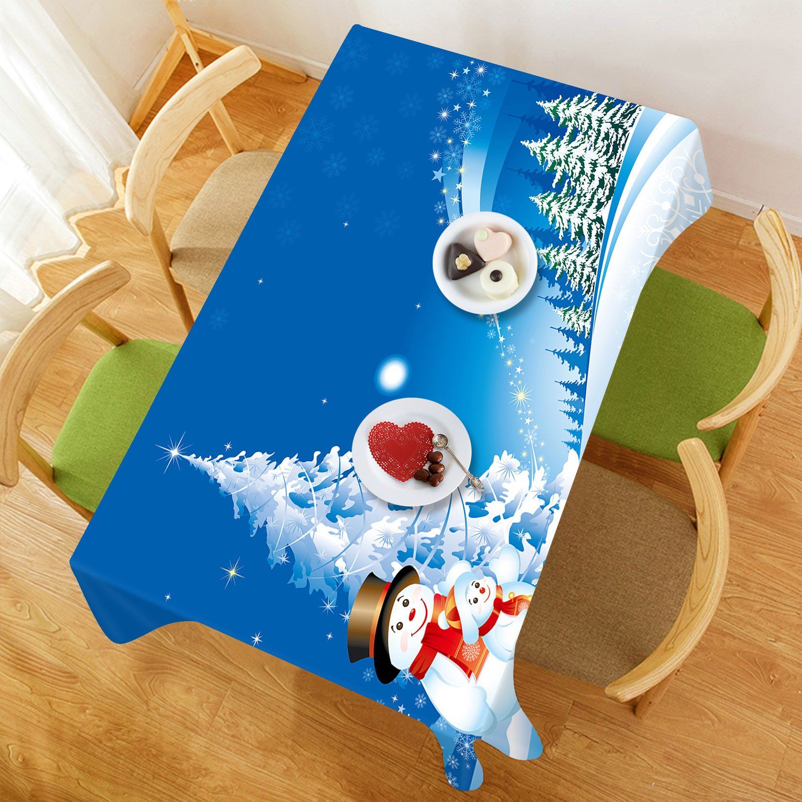 3D Christmas Snow Tree 25 Tablecloths Tablecloths AJ Creativity Home