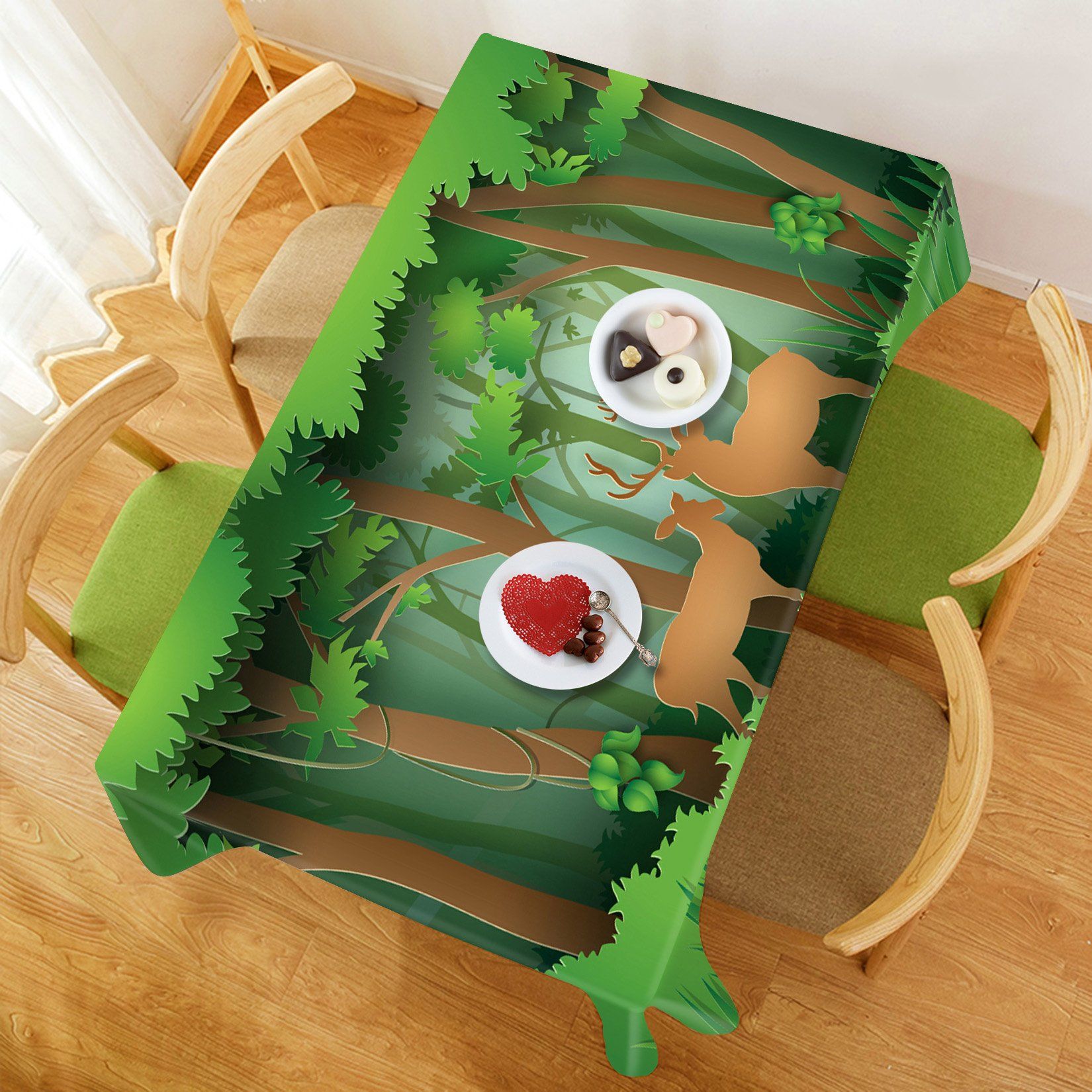 3D Forest Animal 650 Tablecloths Wallpaper AJ Wallpaper