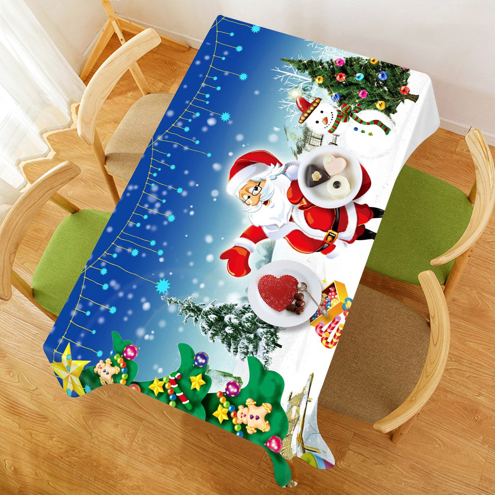 3D Christmas Tree Pentagram 2 Tablecloths Tablecloths AJ Creativity Home