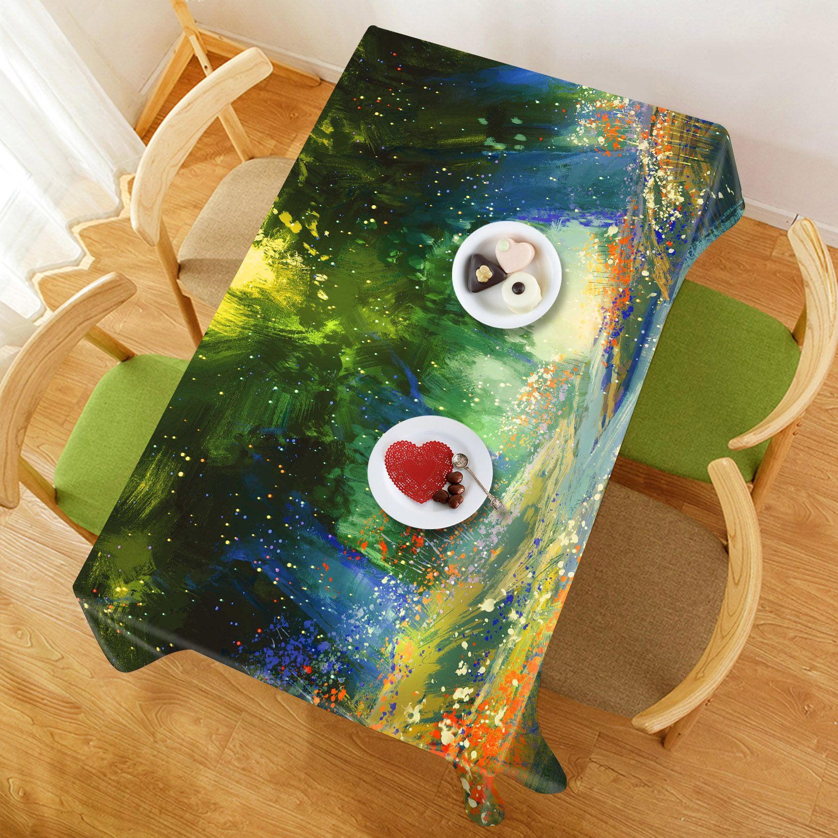 3D Painting Trees 710 Tablecloths Wallpaper AJ Wallpaper