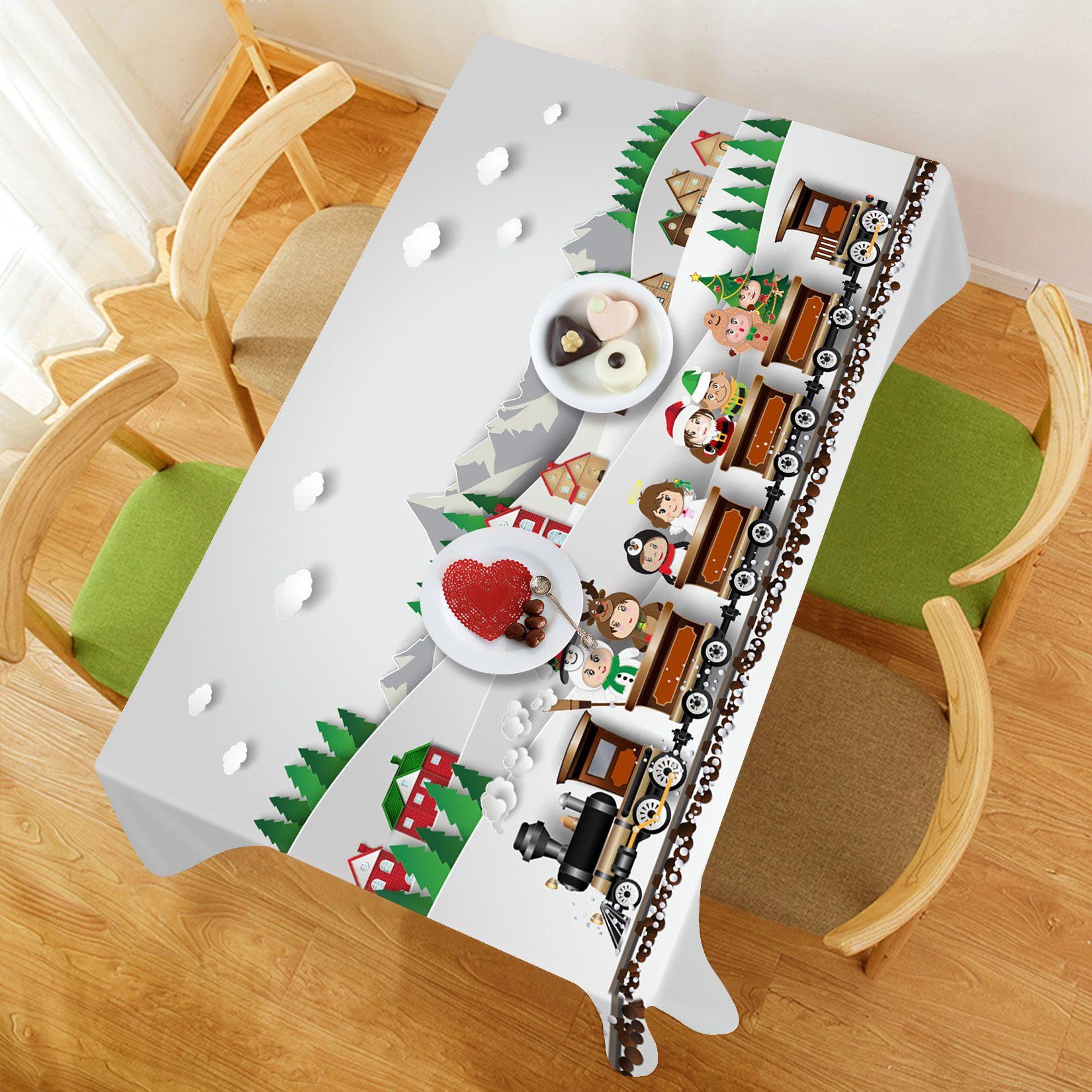 3D Train Kid Track 6 Tablecloths Tablecloths AJ Creativity Home