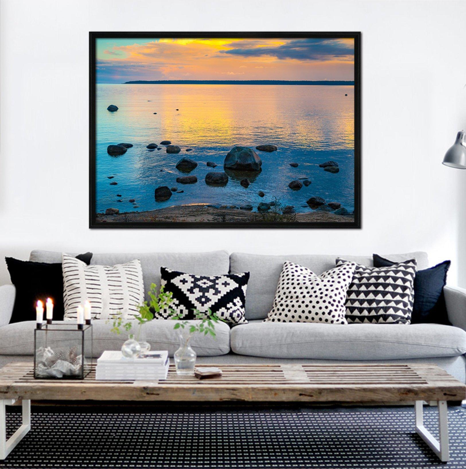3D Dusk Sea 160 Fake Framed Print Painting Wallpaper AJ Creativity Home