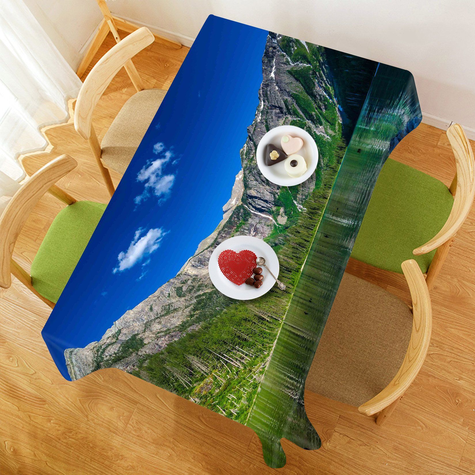 3D Grand Mountains Lake 439 Tablecloths Wallpaper AJ Wallpaper