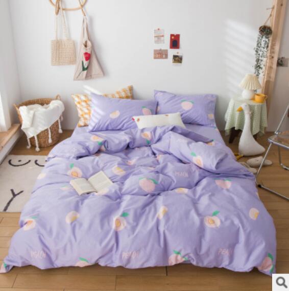 3D Purple Peach 40234 Bed Pillowcases Quilt