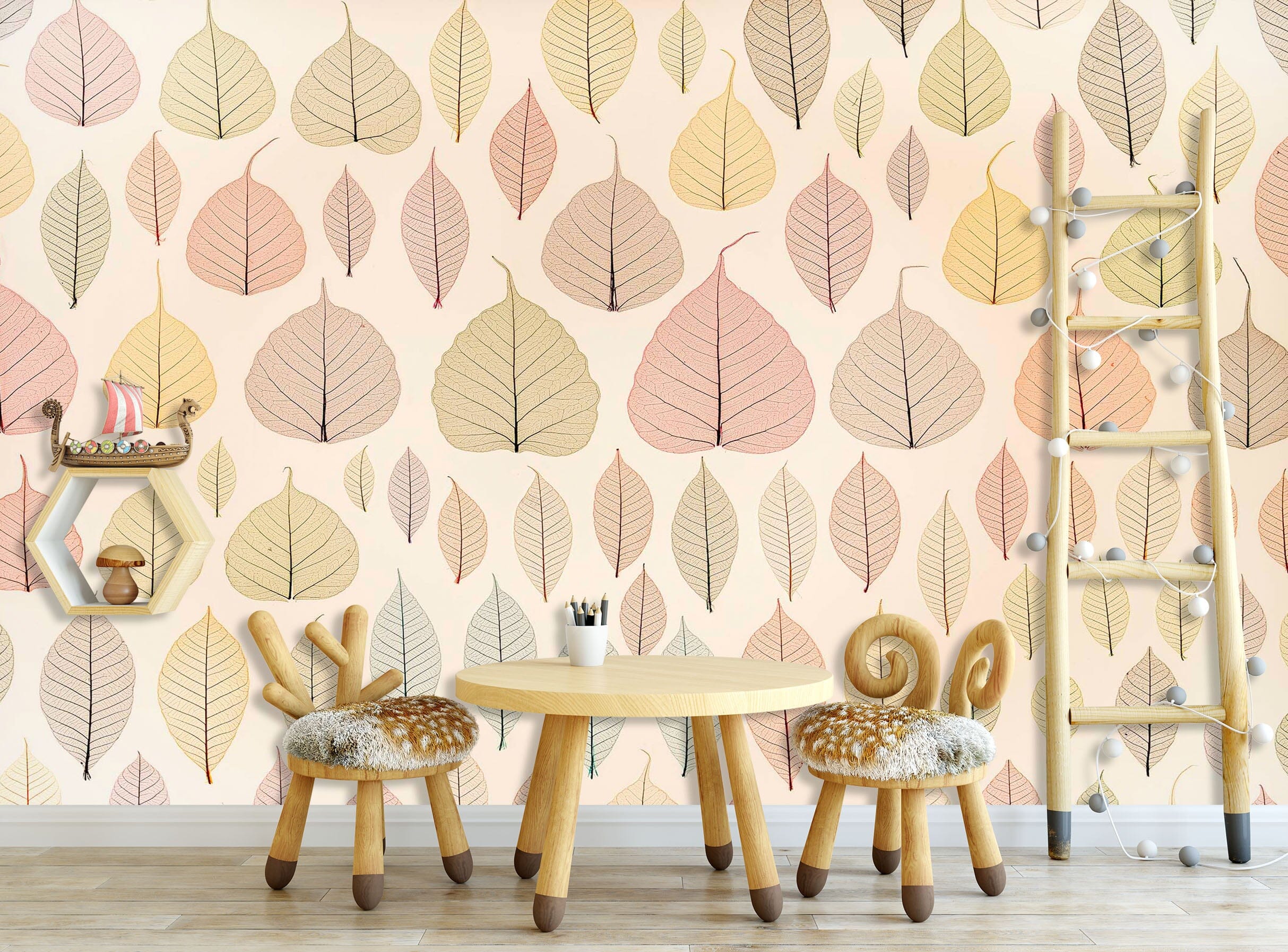 3D Cute Leaves 1440 Assaf Frank Wall Mural Wall Murals Wallpaper AJ Wallpaper 2