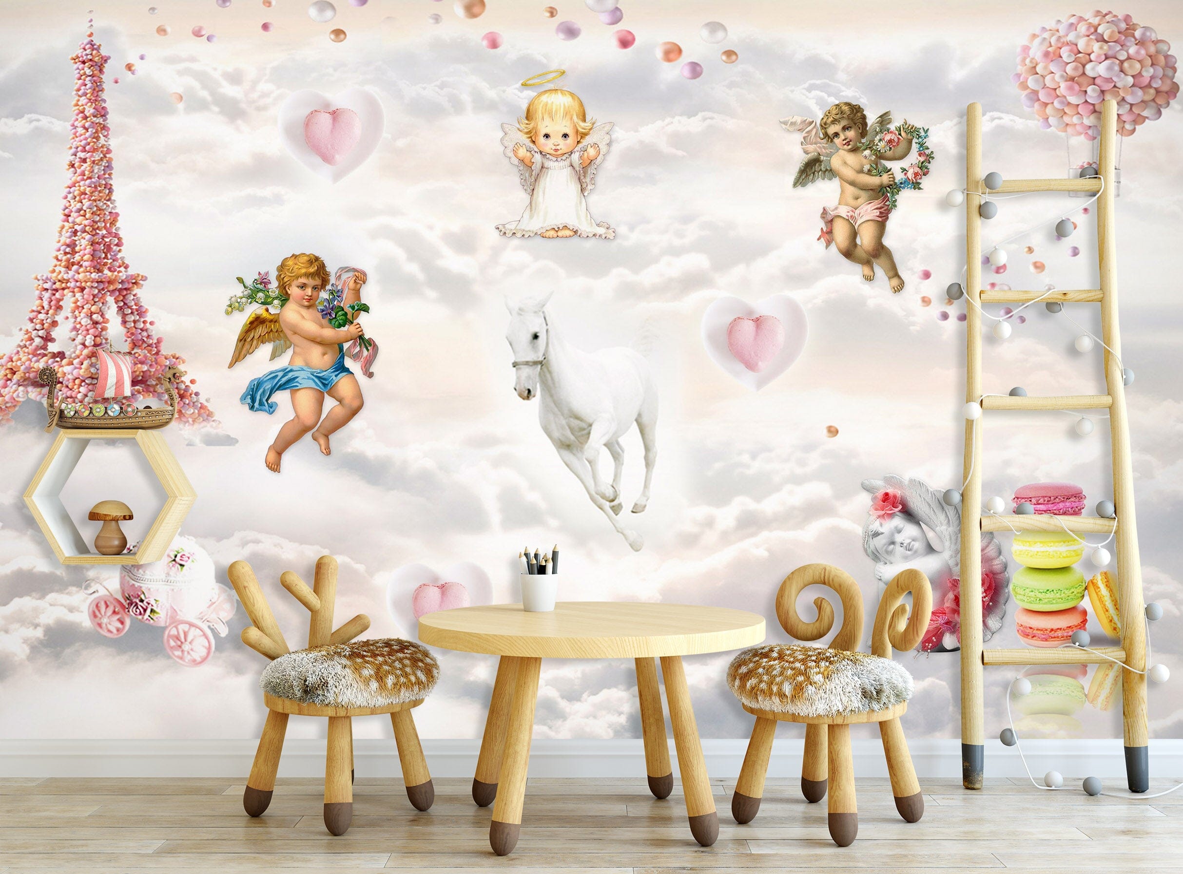 3D Tower Angel 013 Wall Murals Wallpaper AJ Wallpaper 2