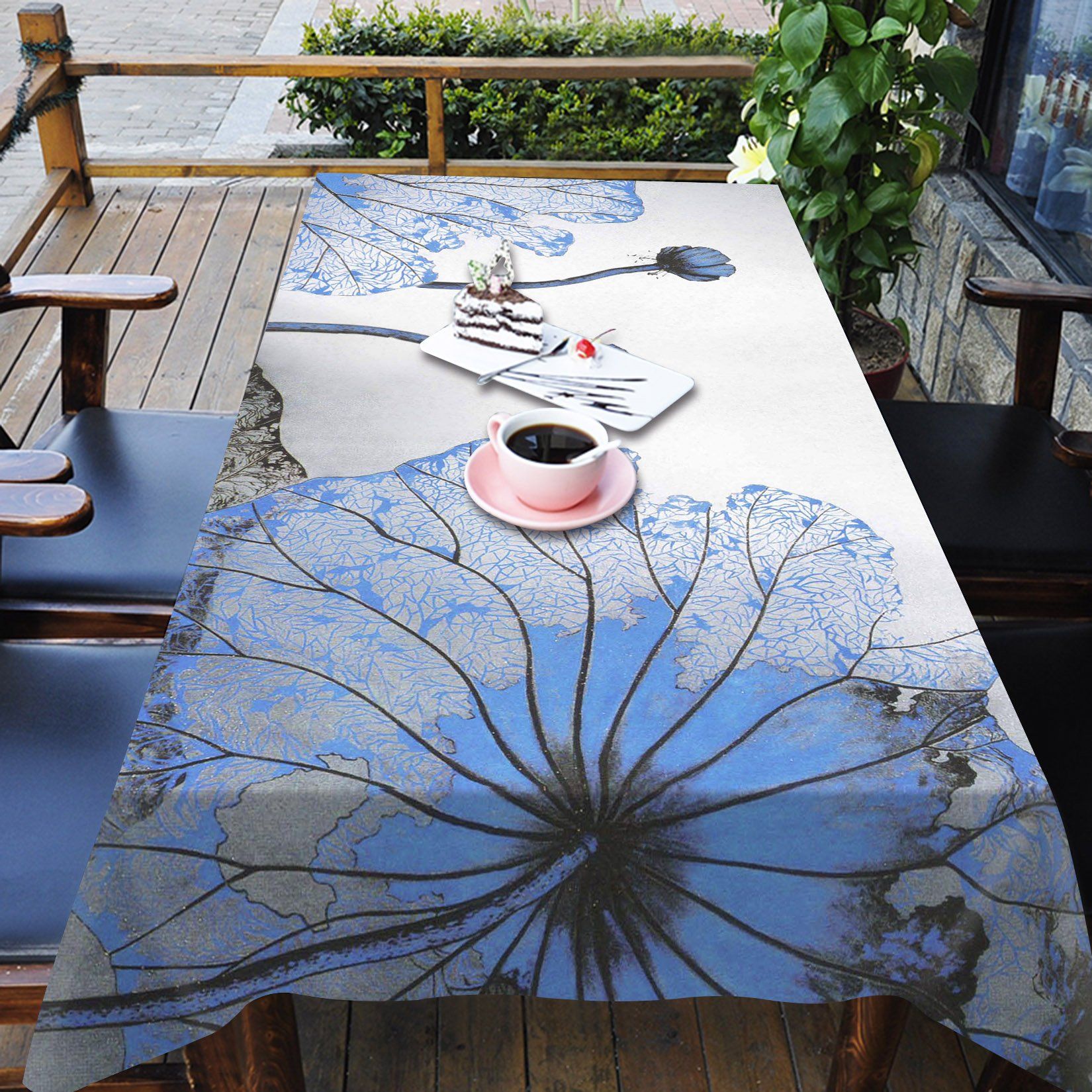 3D Lotus Seeds Leaves 133 Tablecloths Wallpaper AJ Wallpaper