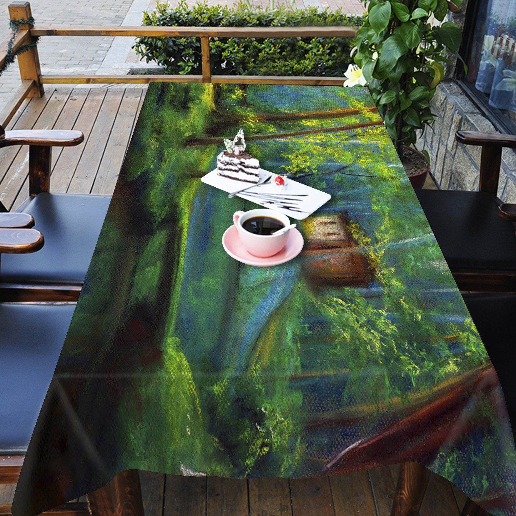 3D Forest Cottage Painting 843 Tablecloths Wallpaper AJ Wallpaper