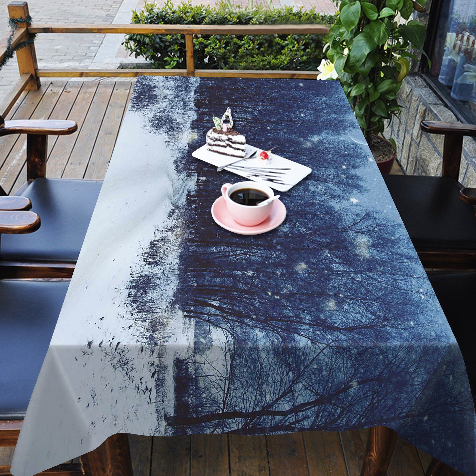 3D Snowing Forest 586 Tablecloths Wallpaper AJ Wallpaper