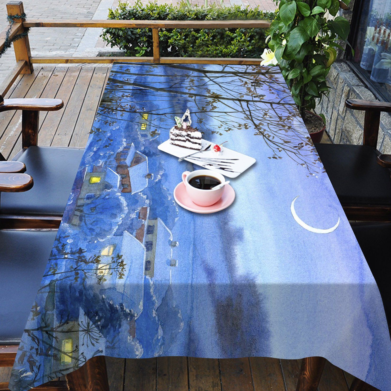 3D Bright Town Night 36 Tablecloths Wallpaper AJ Wallpaper