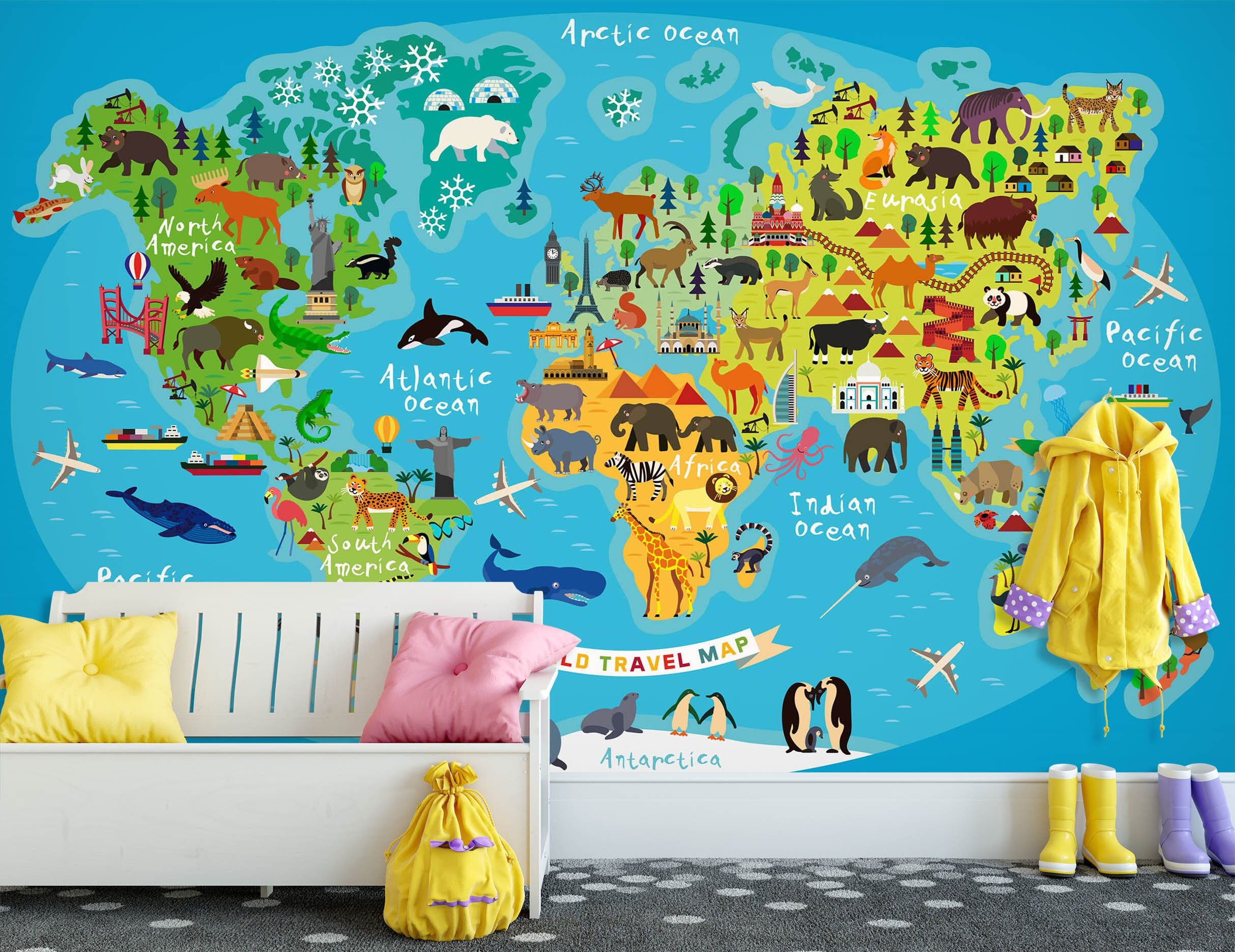 3D Land Island 2154 World Map Wall Murals Wallpaper AJ Wallpaper 2
