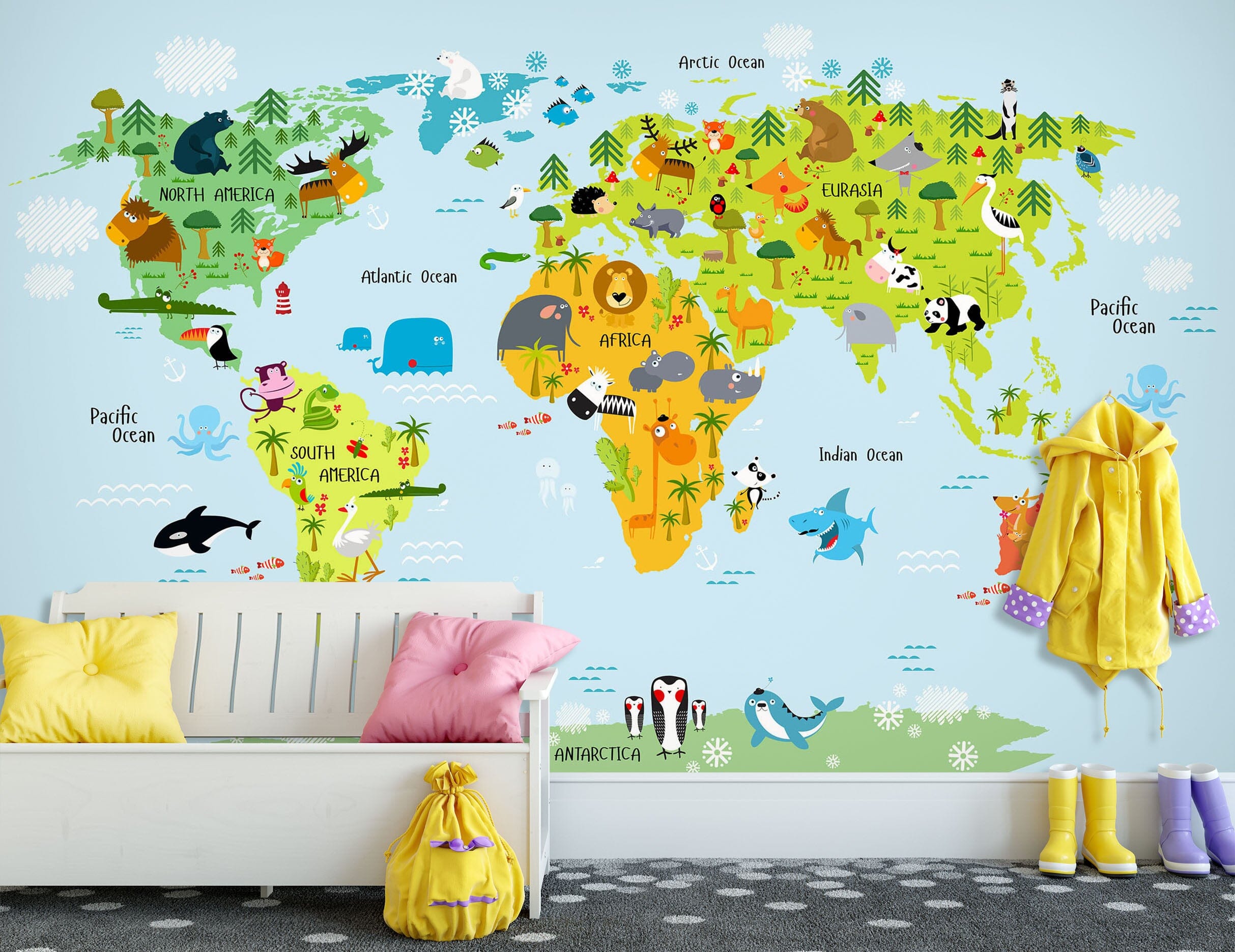 3D Color Pattern 2051 World Map Wall Murals Wallpaper AJ Wallpaper 2