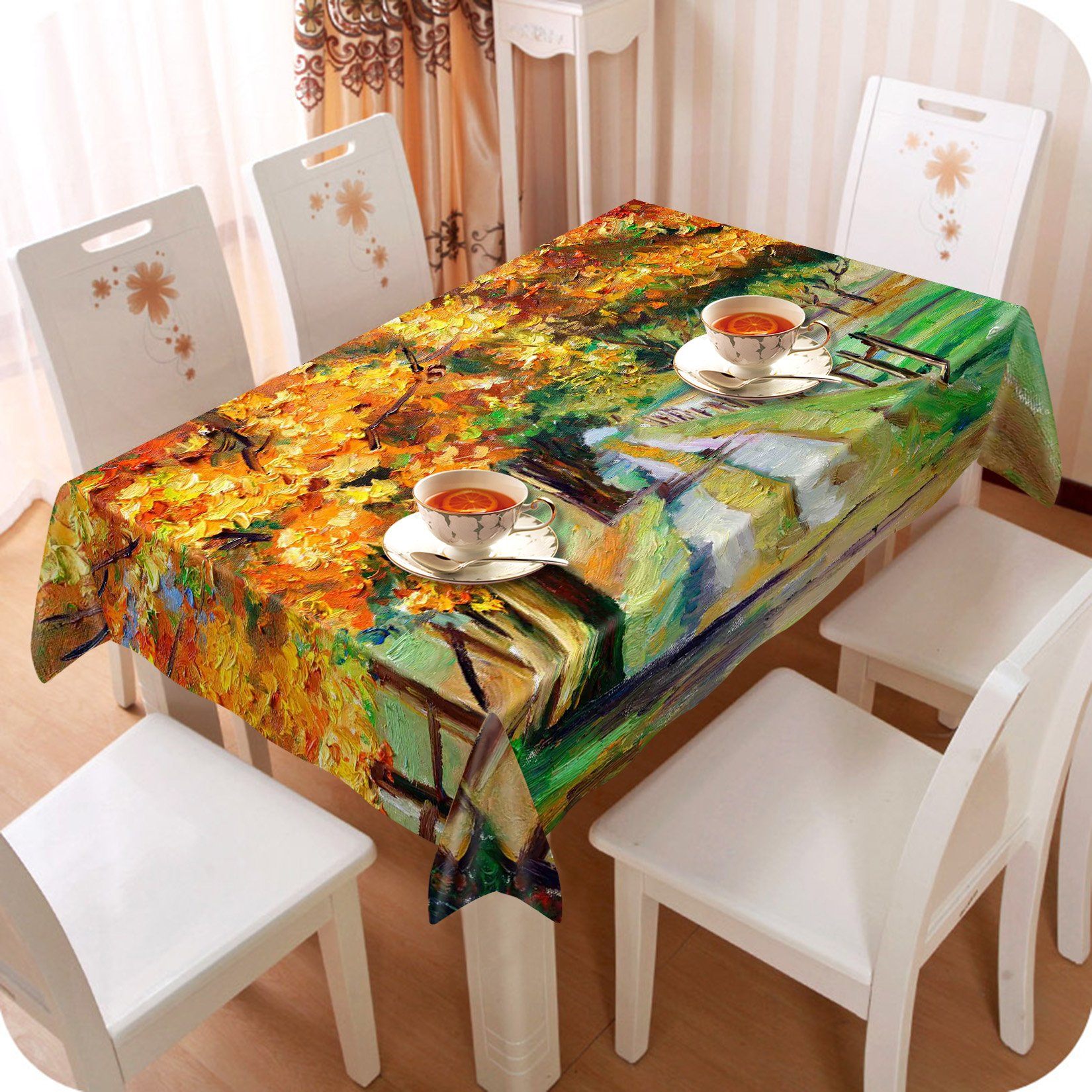 3D Oil Painting Trees 739 Tablecloths Wallpaper AJ Wallpaper